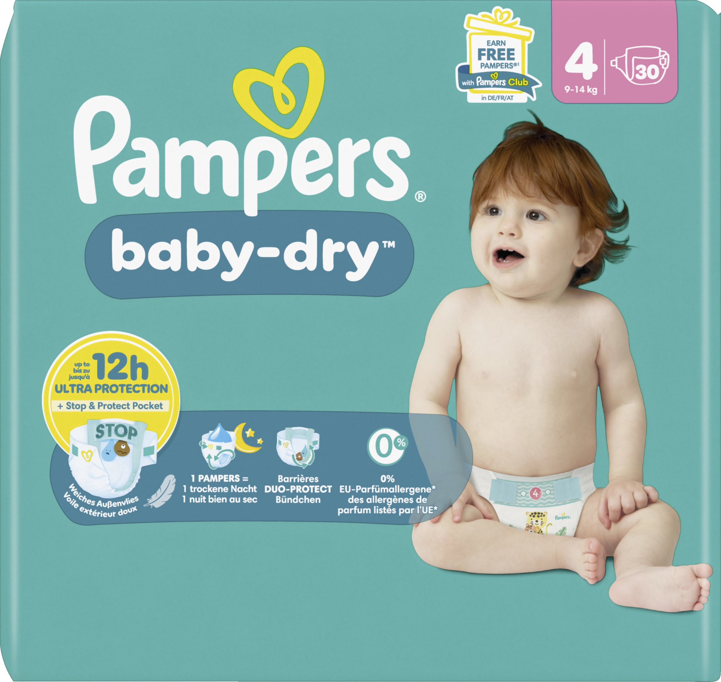 Pampers Baby Dry Windeln Gr. 4 Maxi (9-14 kg) Single Pack 30 Stück