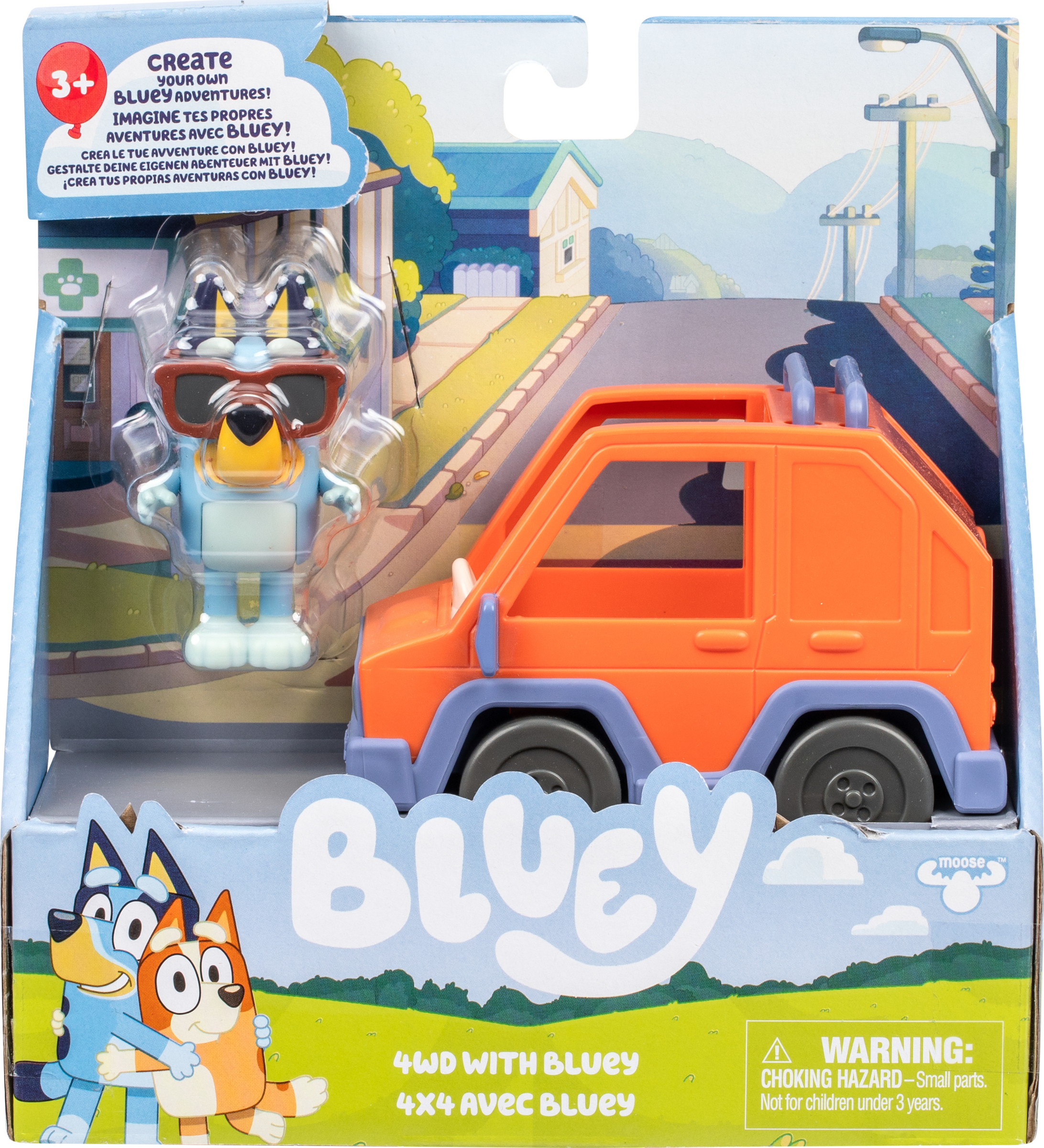 Bluey Fahrzeug + Spielfigur Set