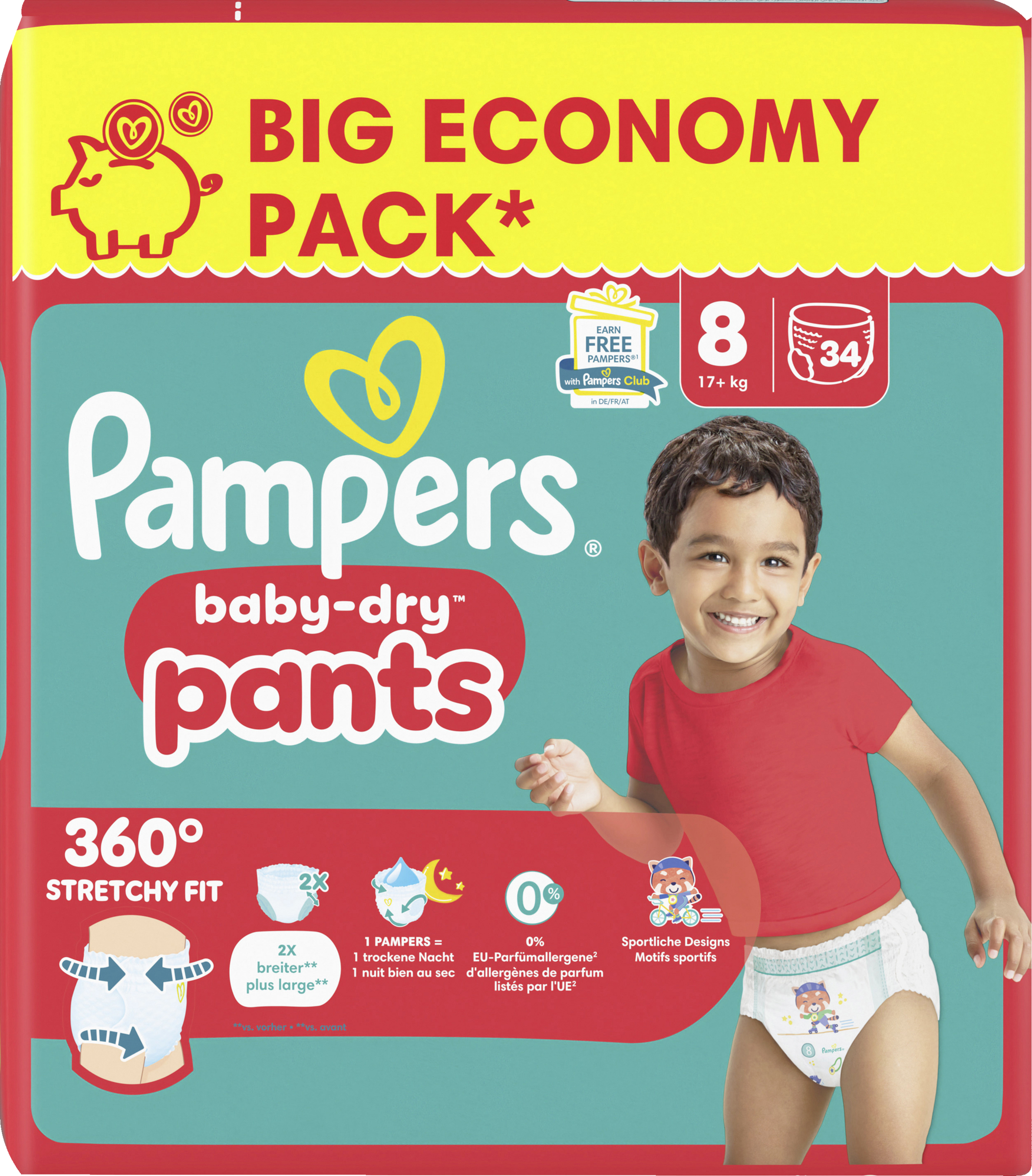 Baby Dry Pants Gr. 8 Extra Large (17+ kg) Big Pack 34 Stück