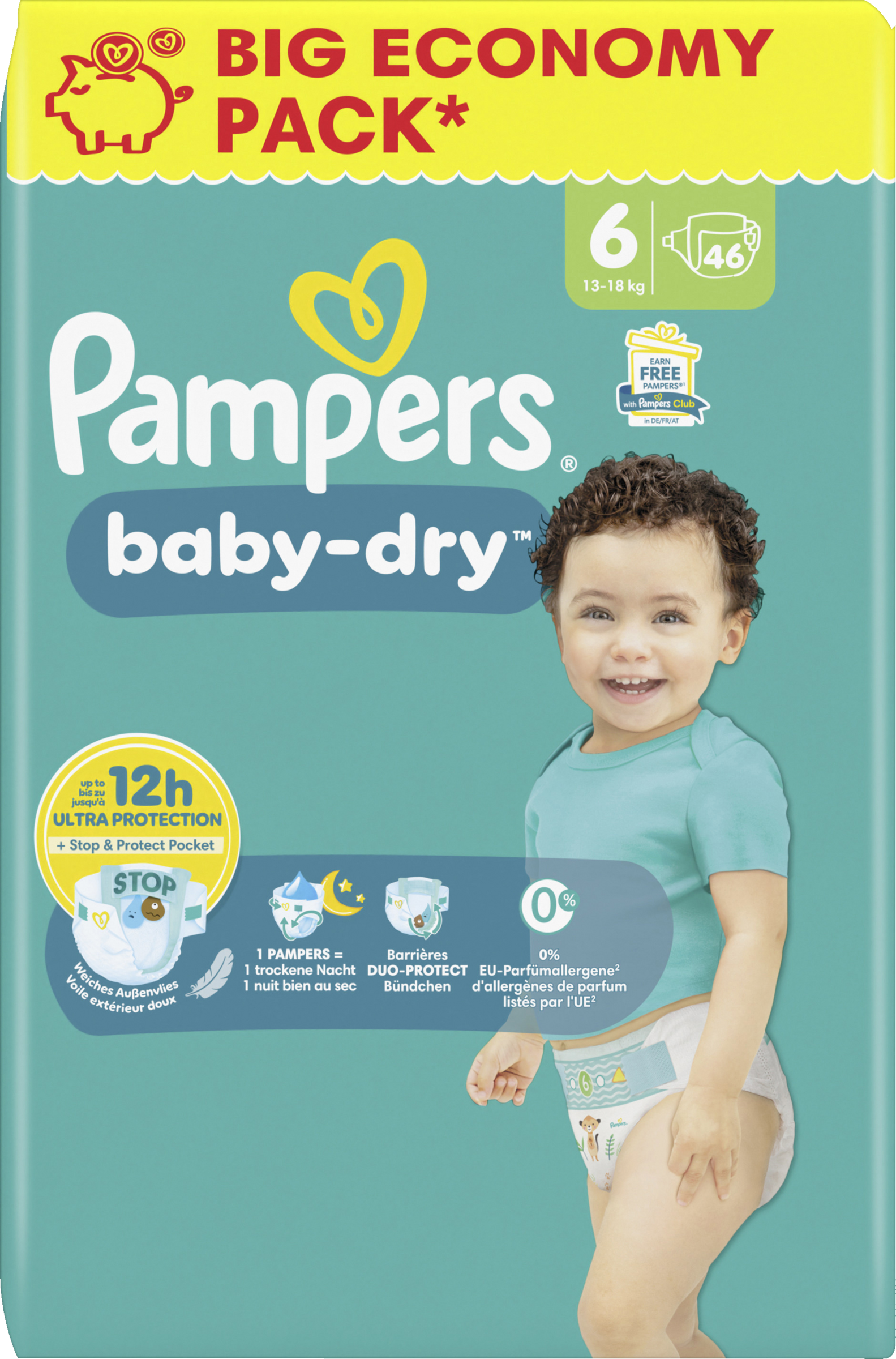 Baby Dry Windeln Gr. 6 Extra Large (13-18 kg) Big Pack 46 Stück