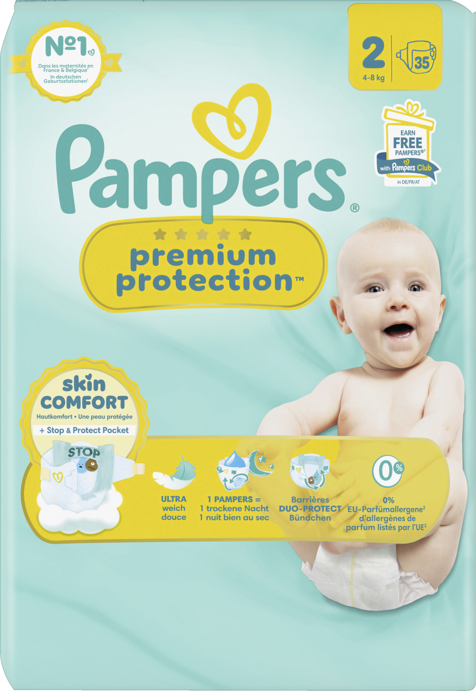 Pampers Premium Protection Windeln Gr. 2 Mini (4-8 kg) Single Pack 35 Stück