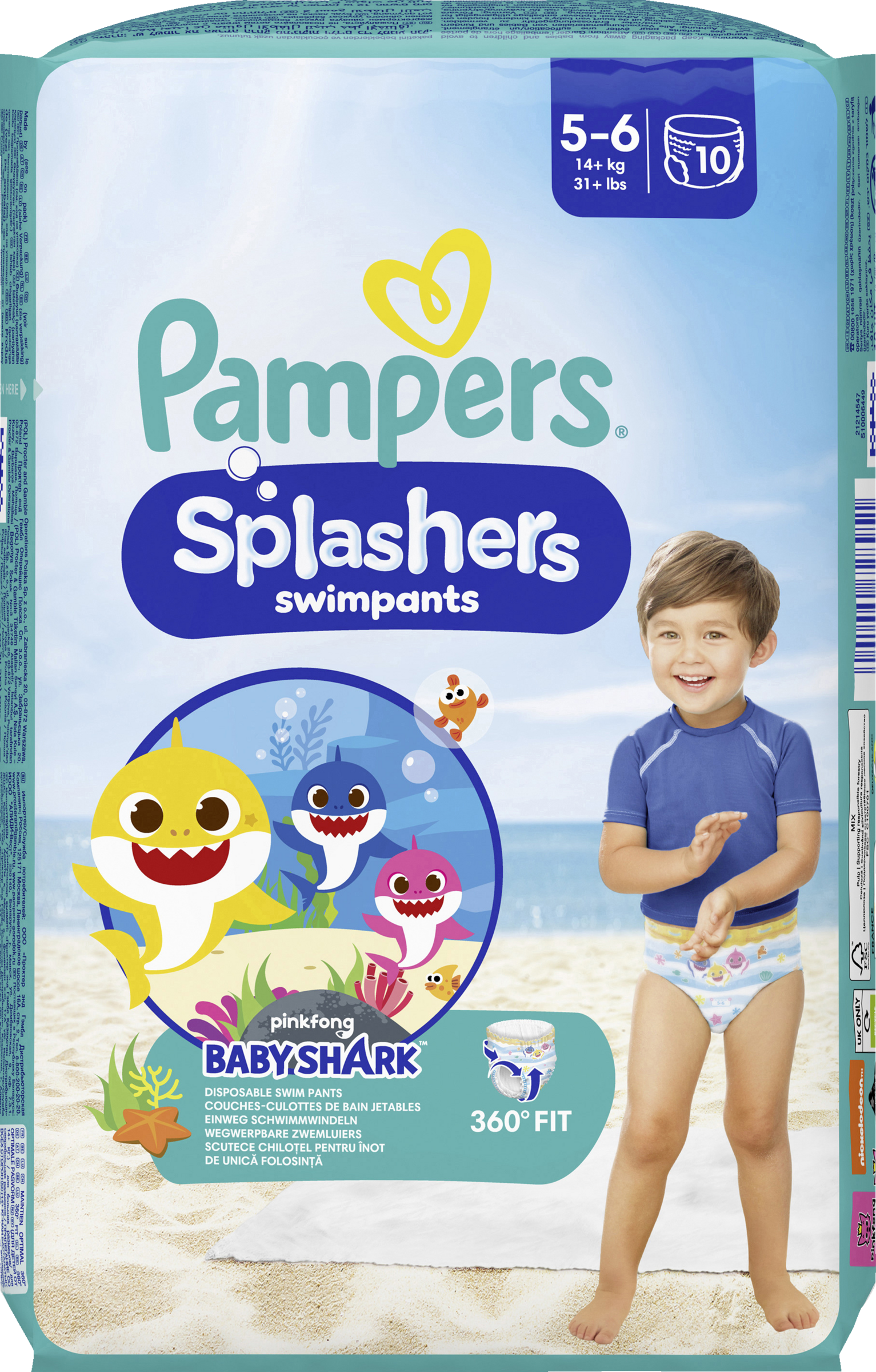 Pampers Splashers Schwimmwindeln Gr. 5-6 (14+ kg) 10 Stück