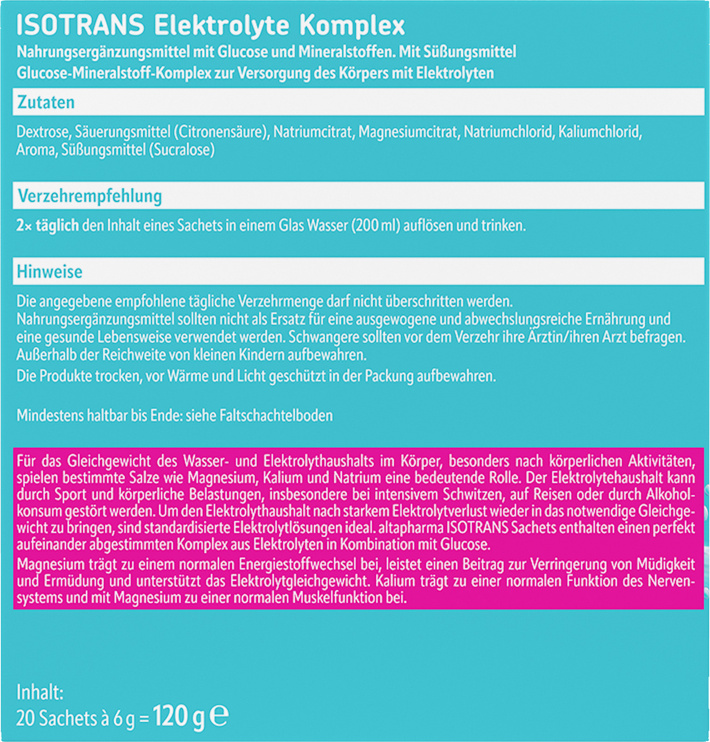 altapharma Isotrans Elektrolyte Komplex