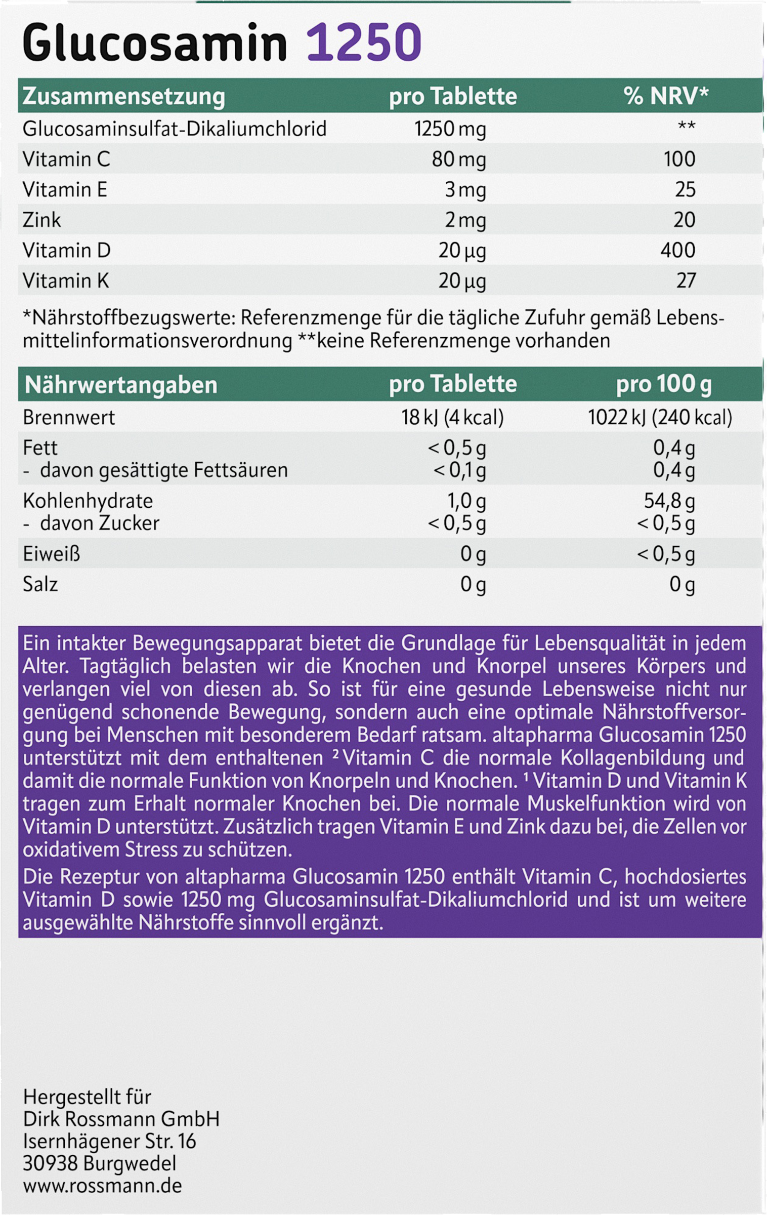جلوكوزامين 1250 قرص 4