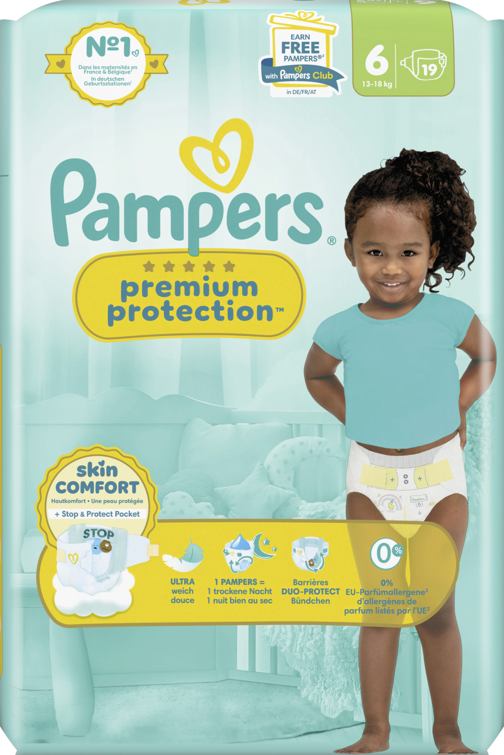 Pampers Premium Protection Windeln Gr. 6 Extra Large (13-18 kg) Single Pack 19 Stück