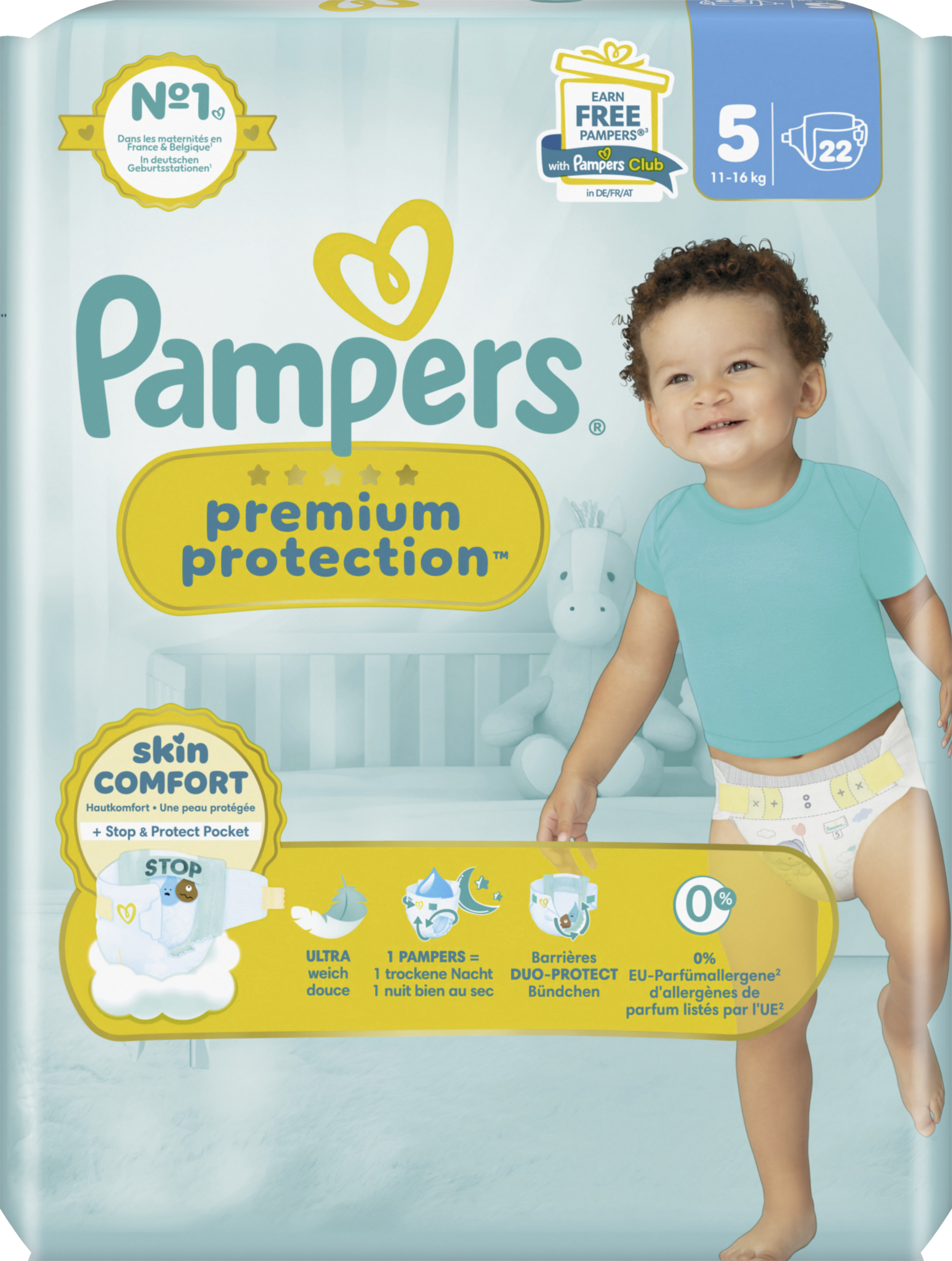 Pampers Premium Protection Windeln Gr. 5 Junior (11-16 kg) Single Pack 22 Stück