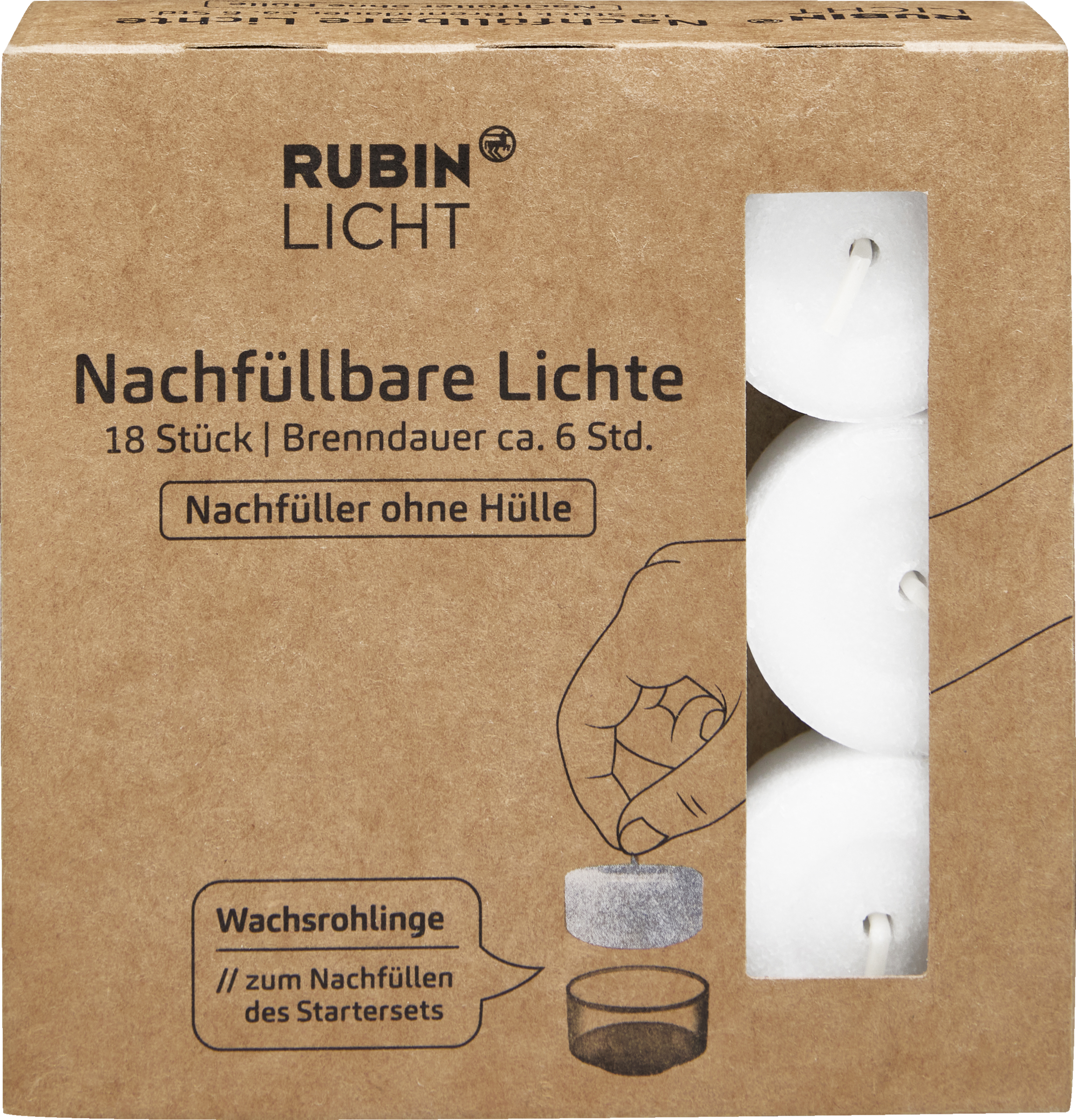 RUBIN LICHT Nachfüllbare Lichte Nachfüller ohne Hülle