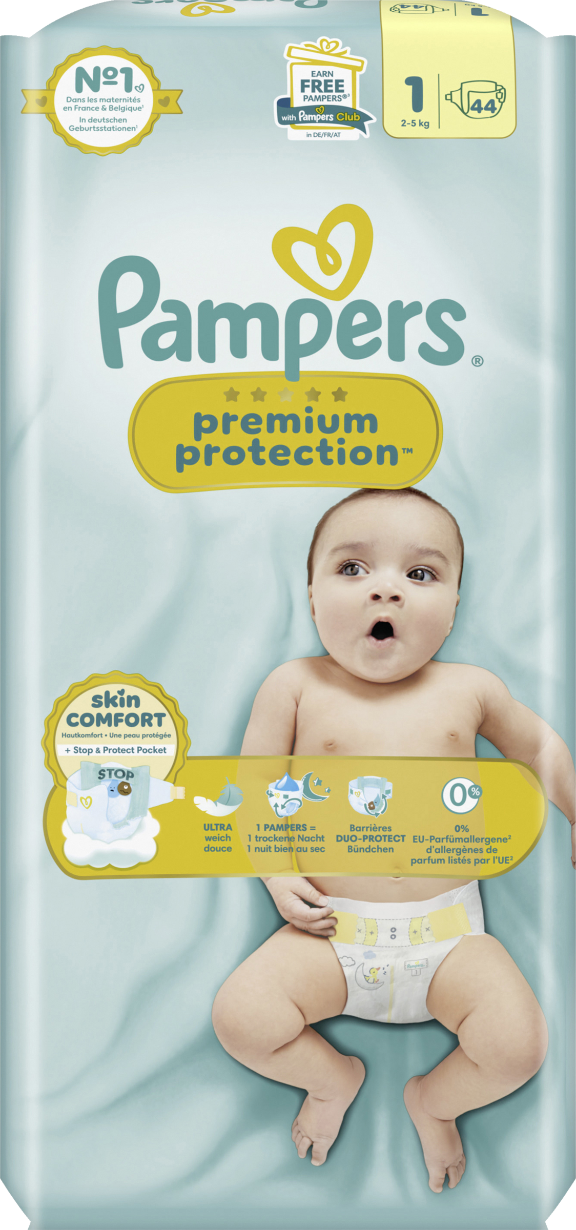 Pampers Premium Protection New Baby Gr. 1 Newborn (2-5 kg) Sparpack
