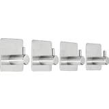 Selbstklebende Wandhaken 4er-Set silber