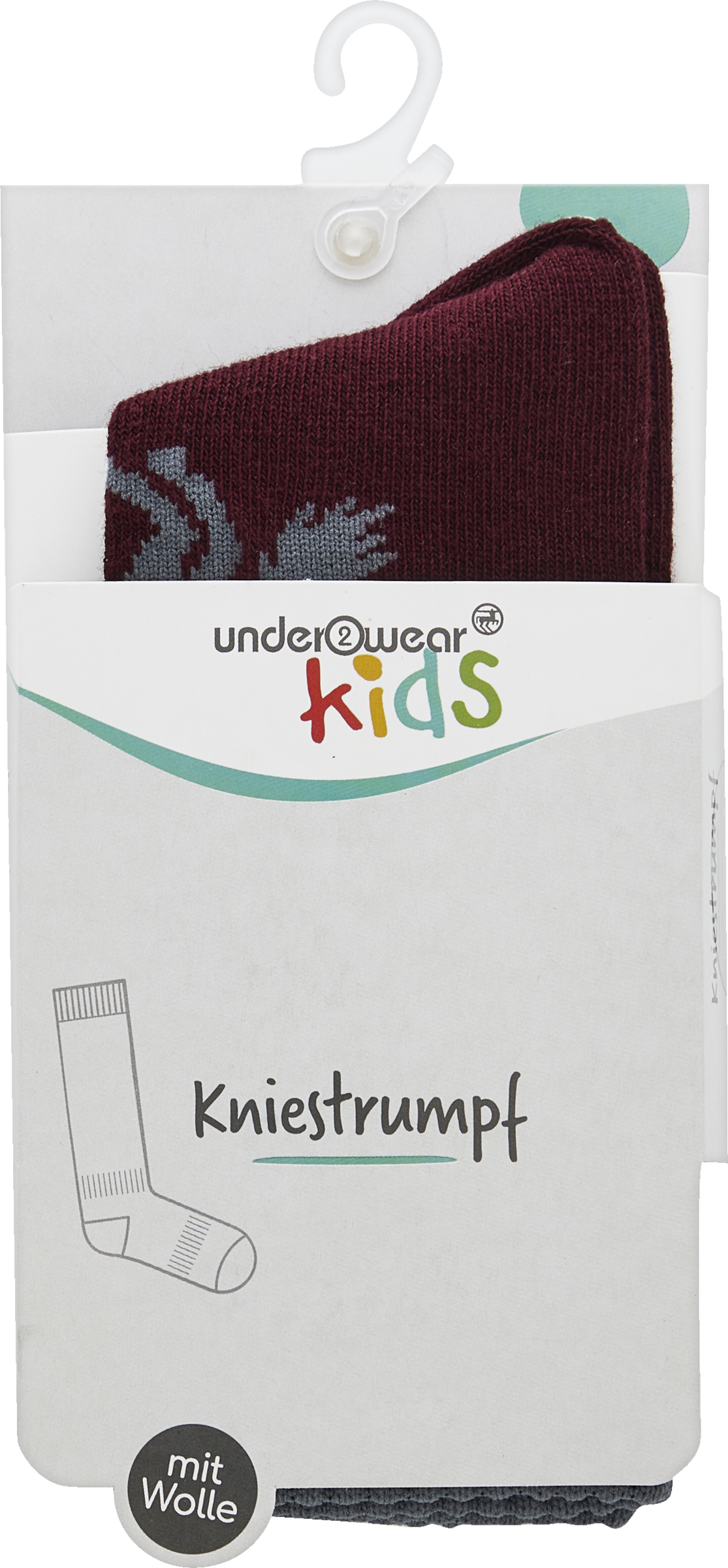 Kniestrumpf mit Wolle Pferd beere Gr. 31/34