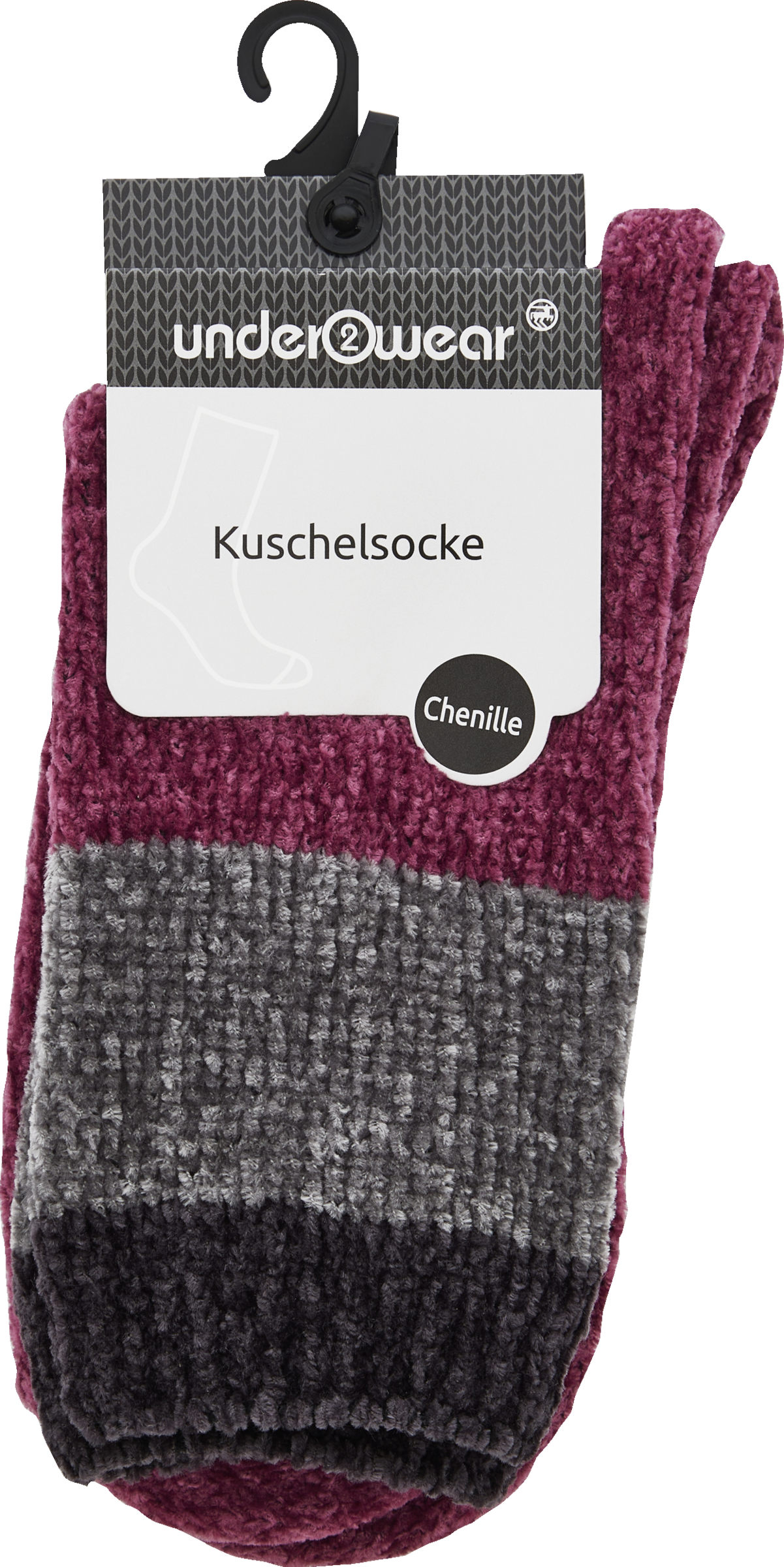 Kuschelsocke Chenille Colour-Blocking Beere Gr. 35/38