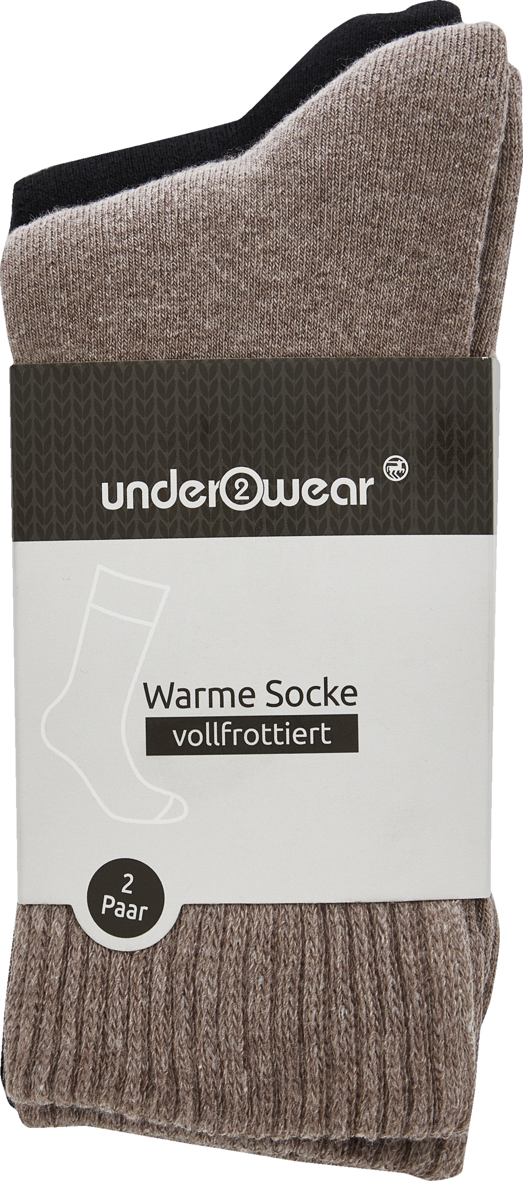 2er Pack Warme Socke mix grau/schwarz Gr. 39/42