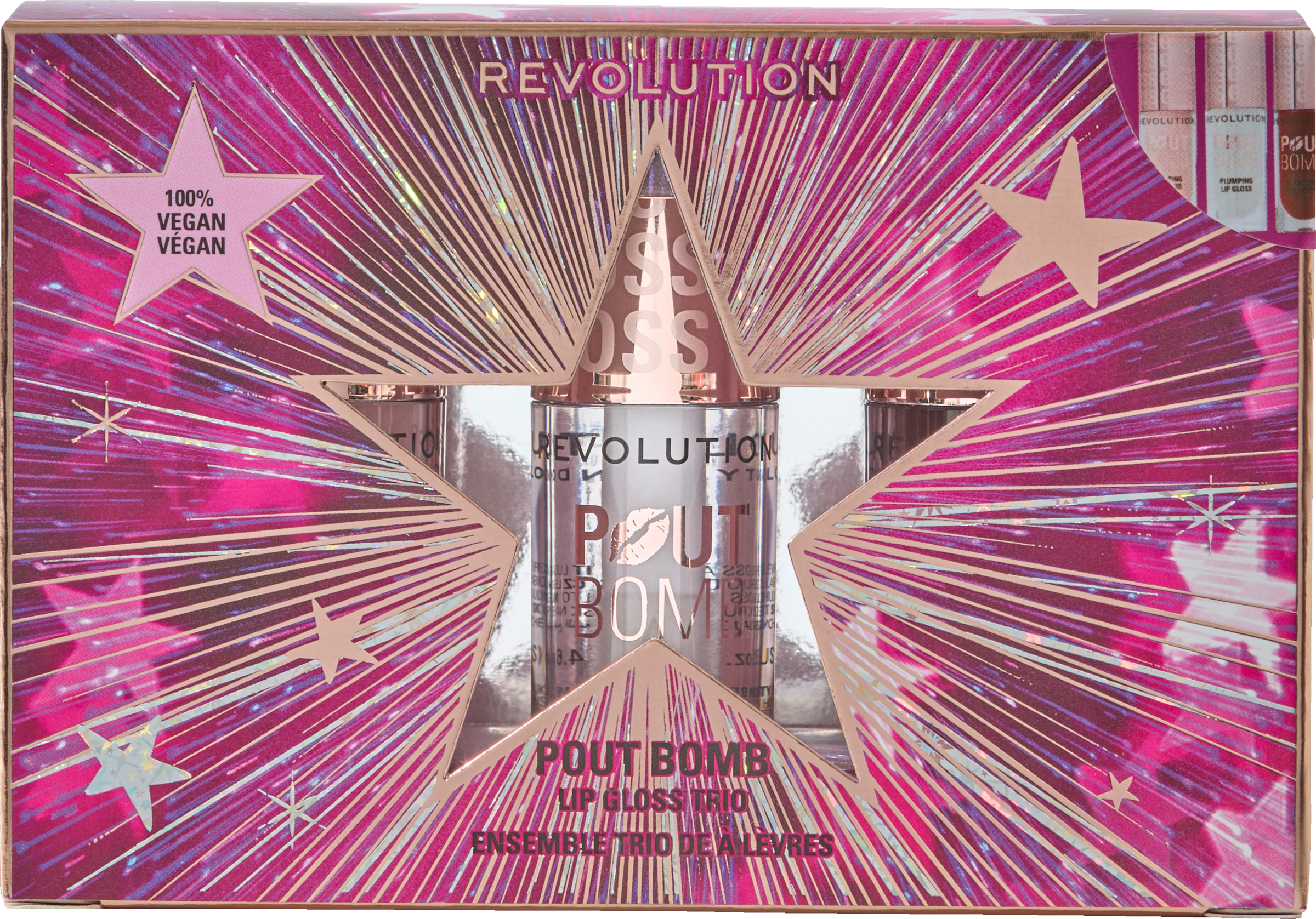 Revolution Makeup Revolution Pout Bomb Plumping Lip Gloss Trio Gift Set