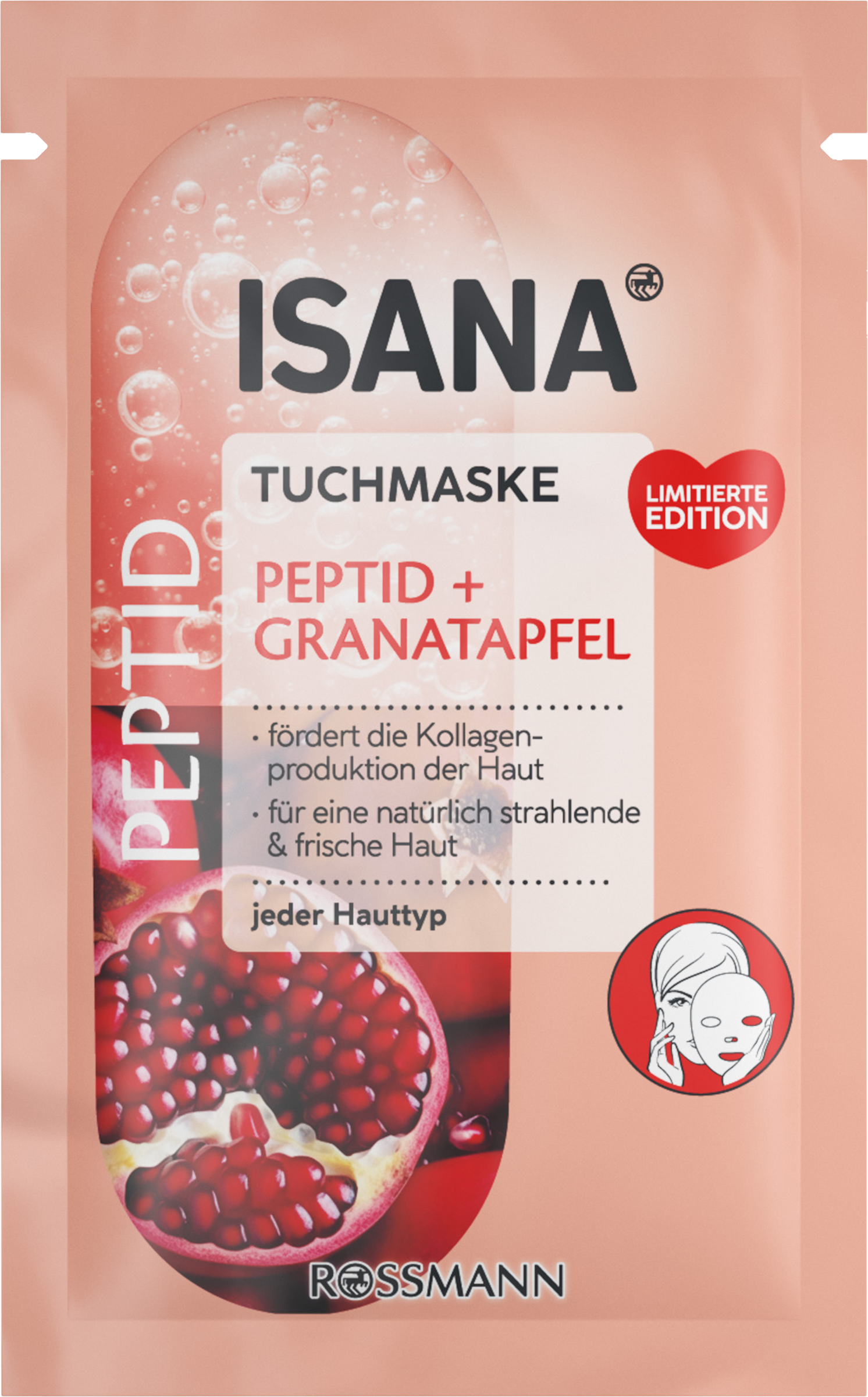 ISANA Tuchmaske Peptid + Granatapfel