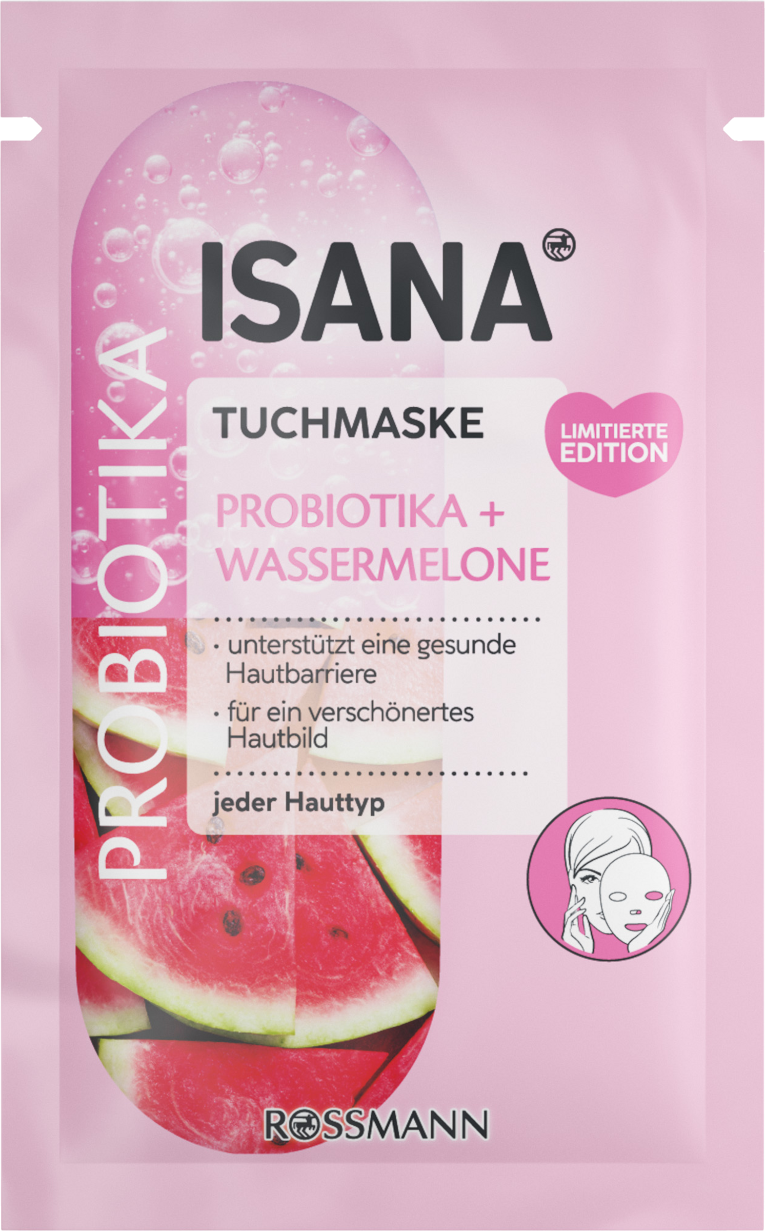 ISANA Tuchmaske Probiotika + Wassermelone
