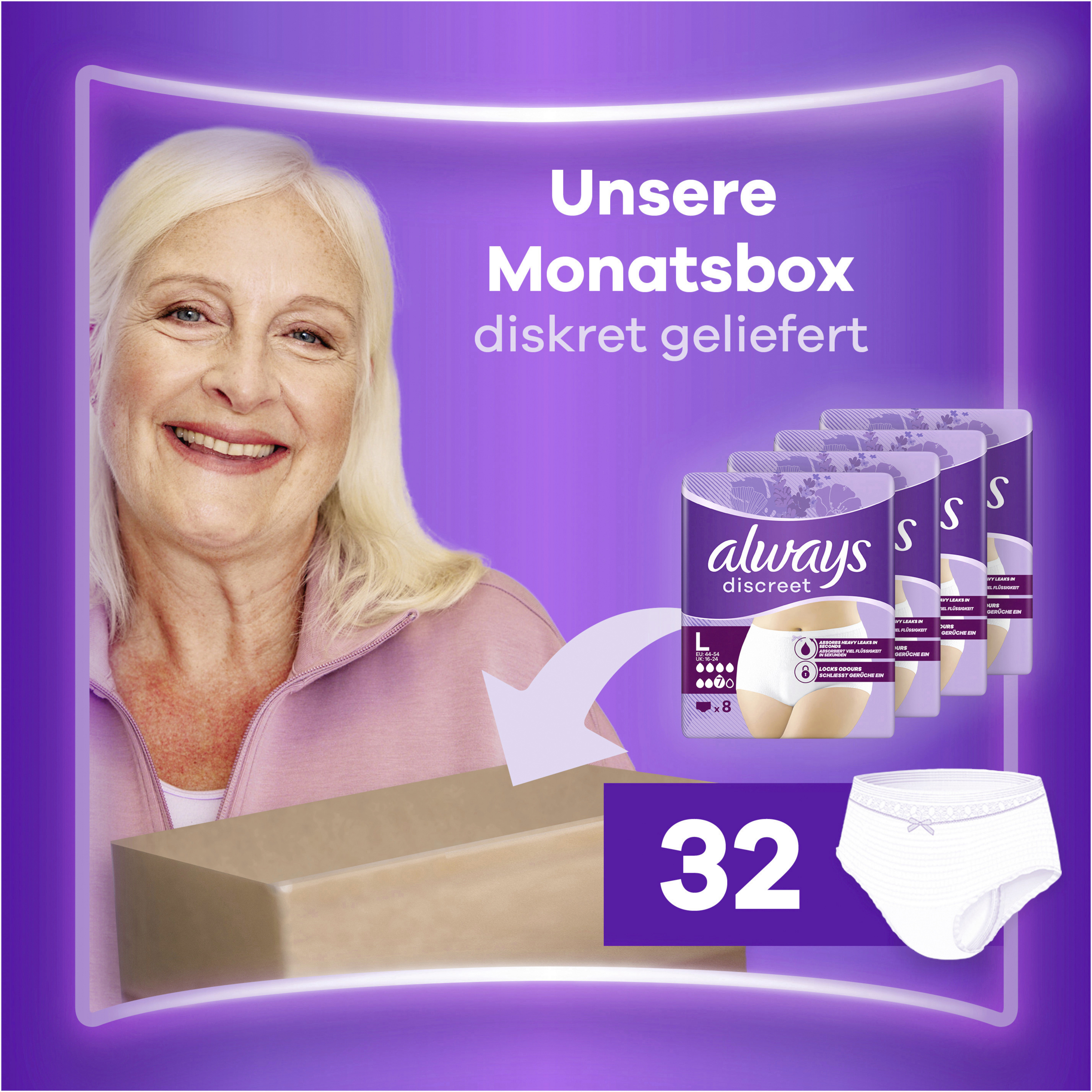 عبوة شهرية Discreet حفاضات للكبار مقاس M 3