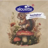 Serviette 33x33 cm Recycling 2lg Eichhörnchen mit Pilz Natur