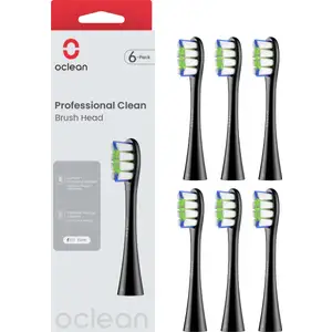 Professional Clean Bürstenköpfe, 6er Set, Schwarz