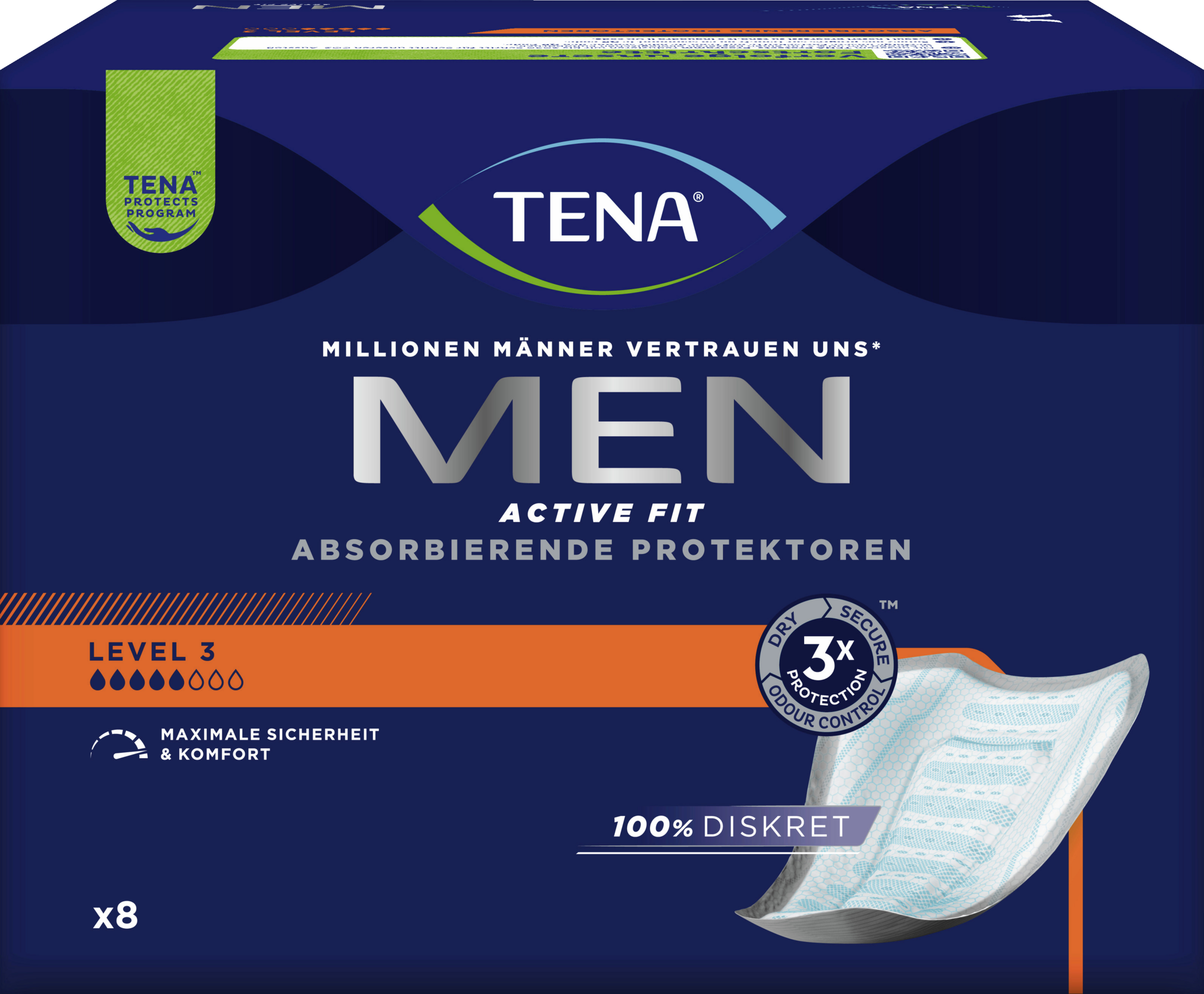 TENA Men Active Fit Absorbierende Protektoren Einlagen Level 3