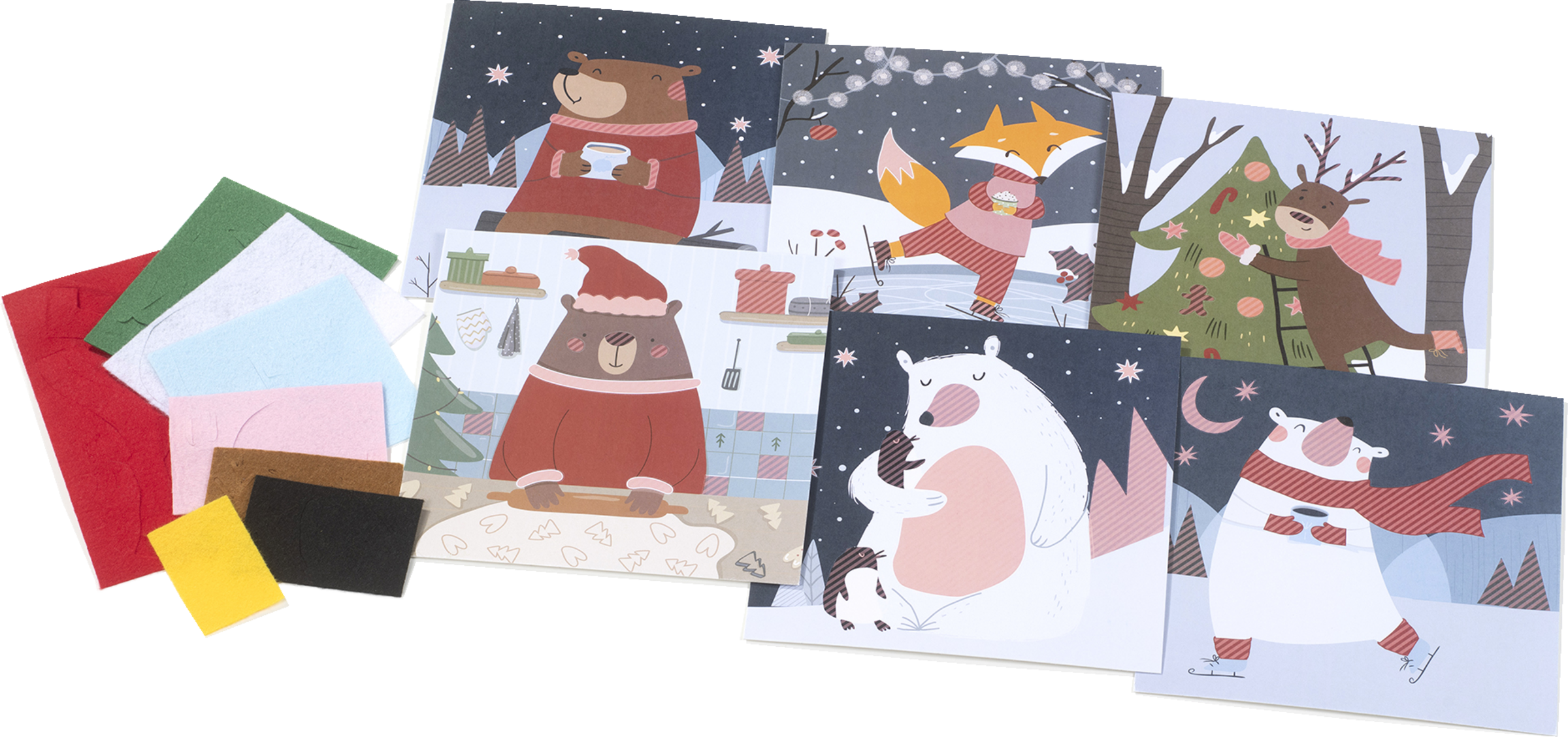 IDEENWELT Bastelset Filzbilder Wintertiere