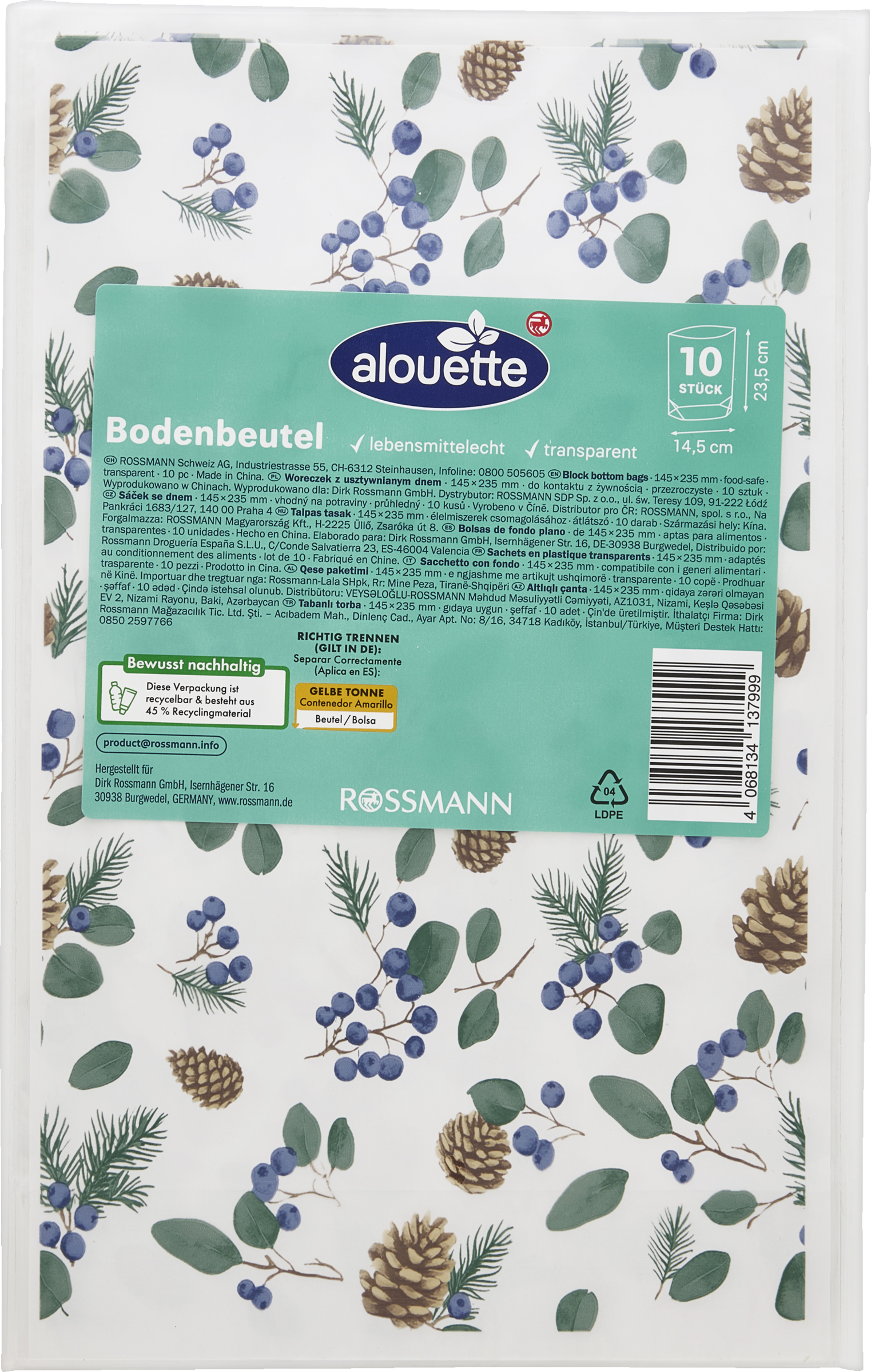 alouette Bodenbeutel groß Zapfen