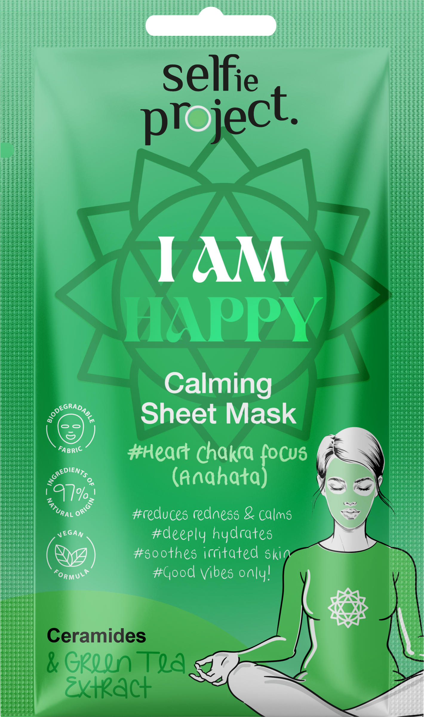 Selfie Project Beruhigende Tuchmaske #I Am Happy