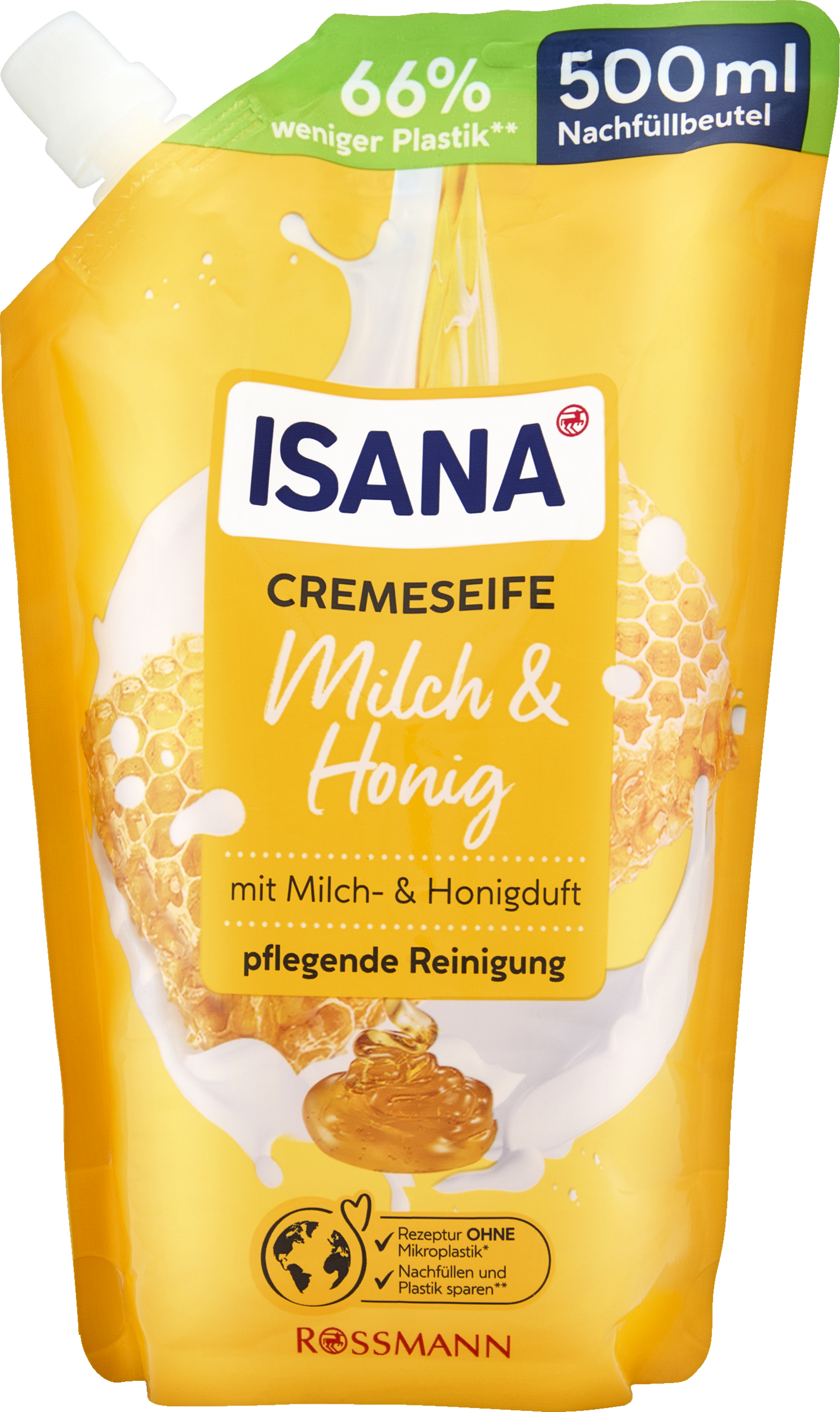 ISANA Cremeseife Milch & Honig Nachfüllbeutel