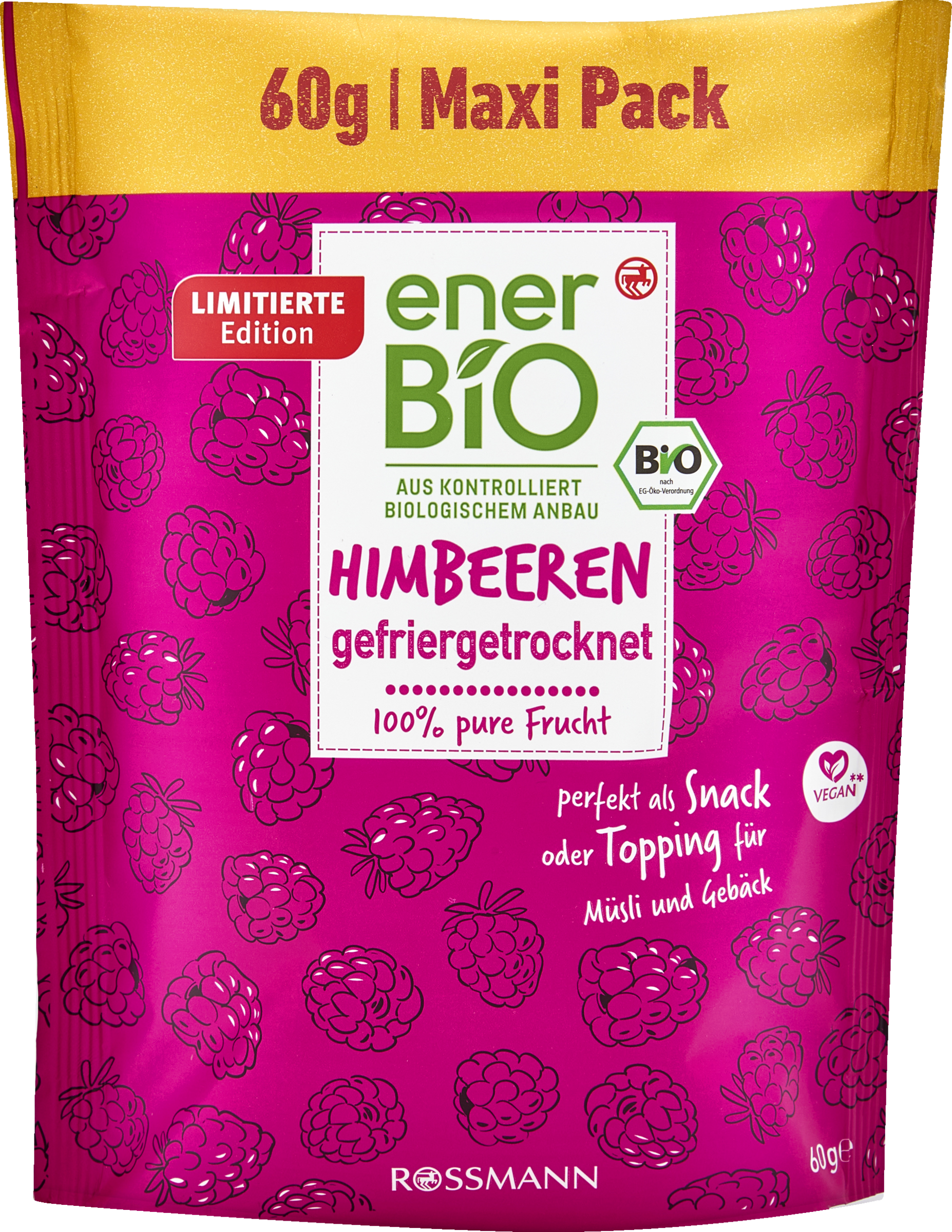 Gefriergetrocknete Himbeeren