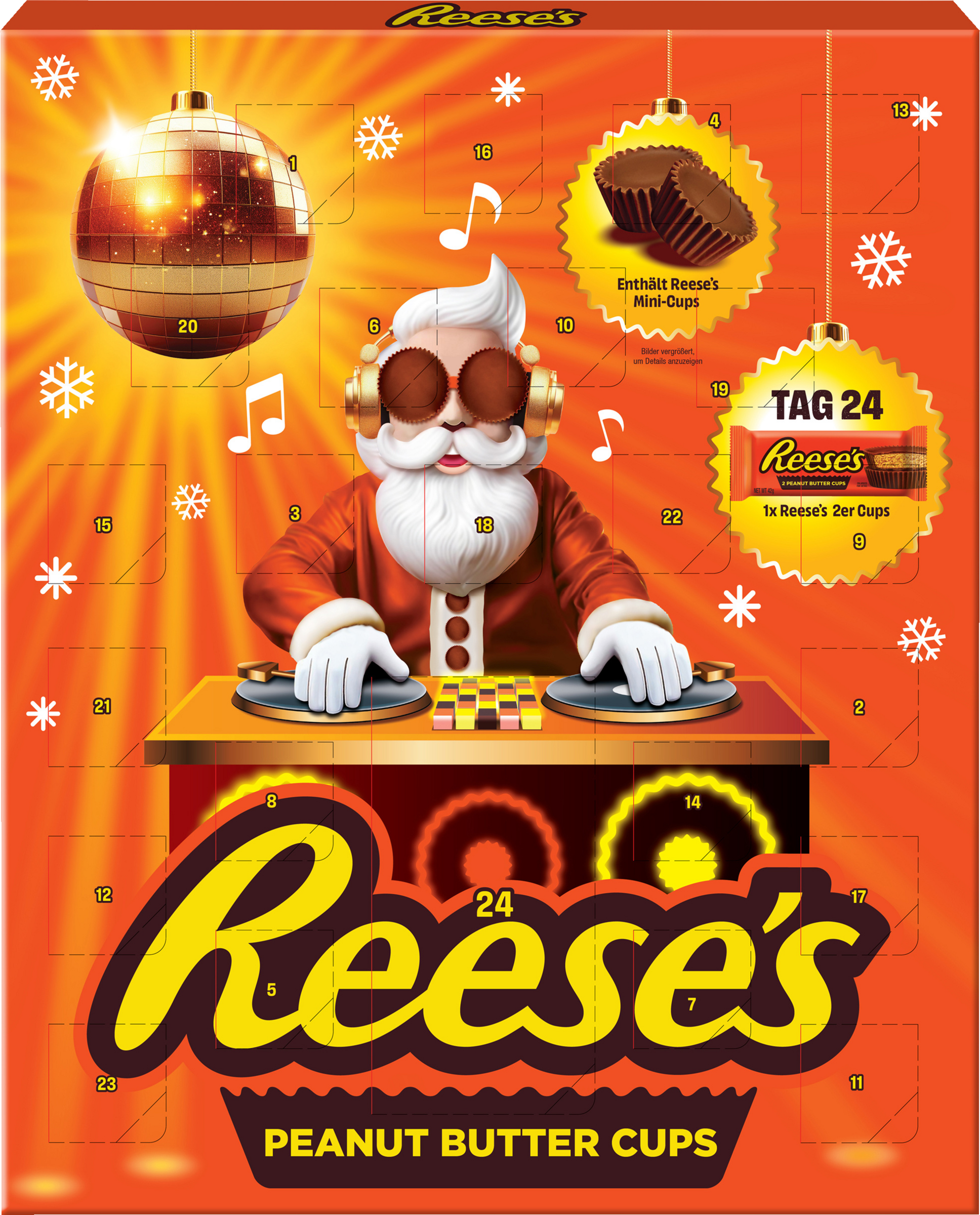 Reese's Adventskalender Peanut Butter Miniatures 2025, Milchschokolade mit Erdnussbutter, 241 g online kaufe