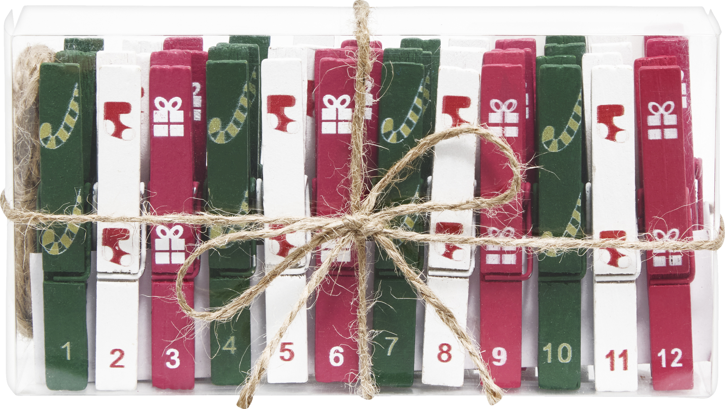 DEKOWELT KLAMMERN MIT ZAHLEN IN BOX