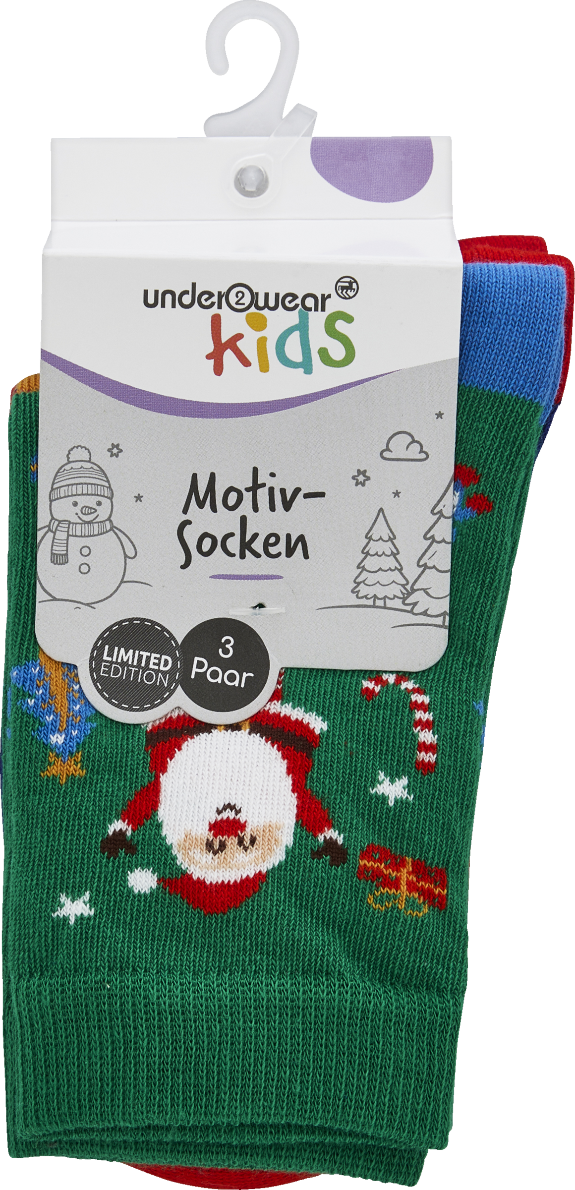 under2wear kids 3er Pack Weihnachten Gr. 31/34