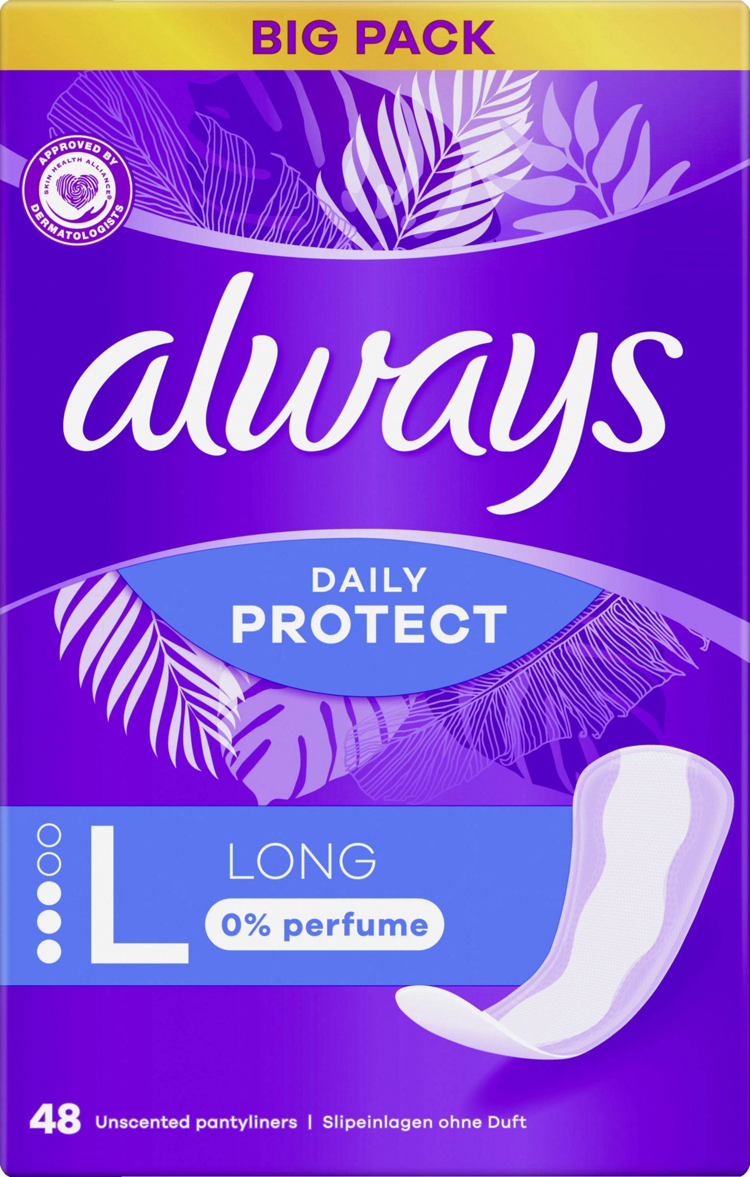 Always Daily Protect Slipeinlagen Long ohne Duft Big Pack