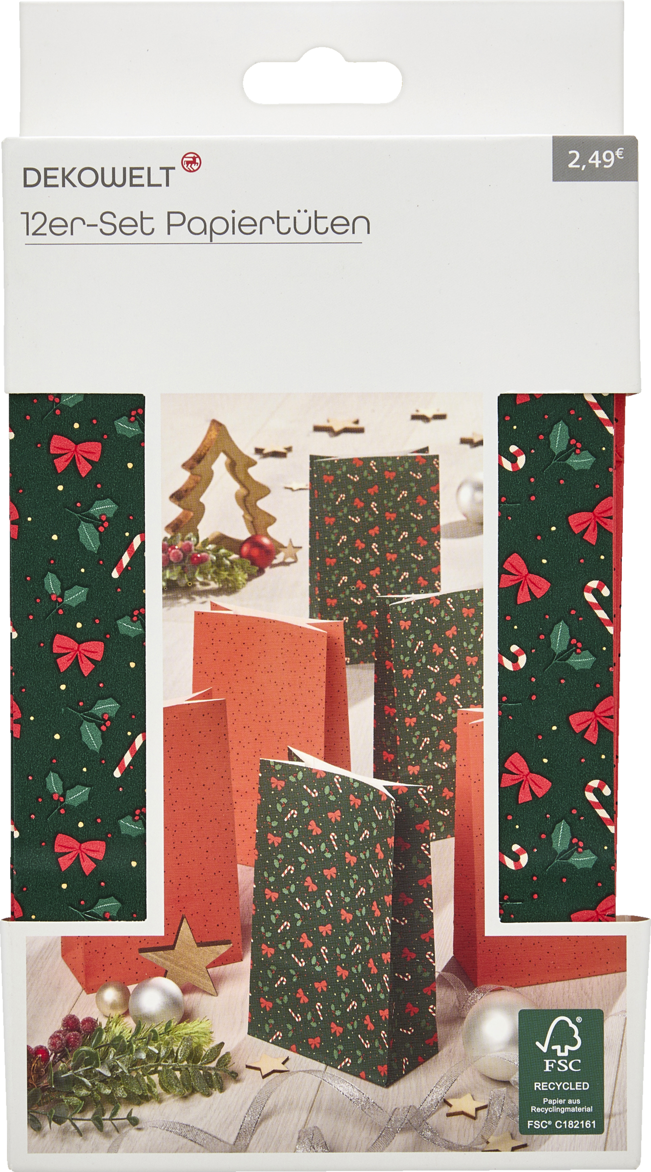 DEKOWELT 12er Set LFGB Tüten Xmas