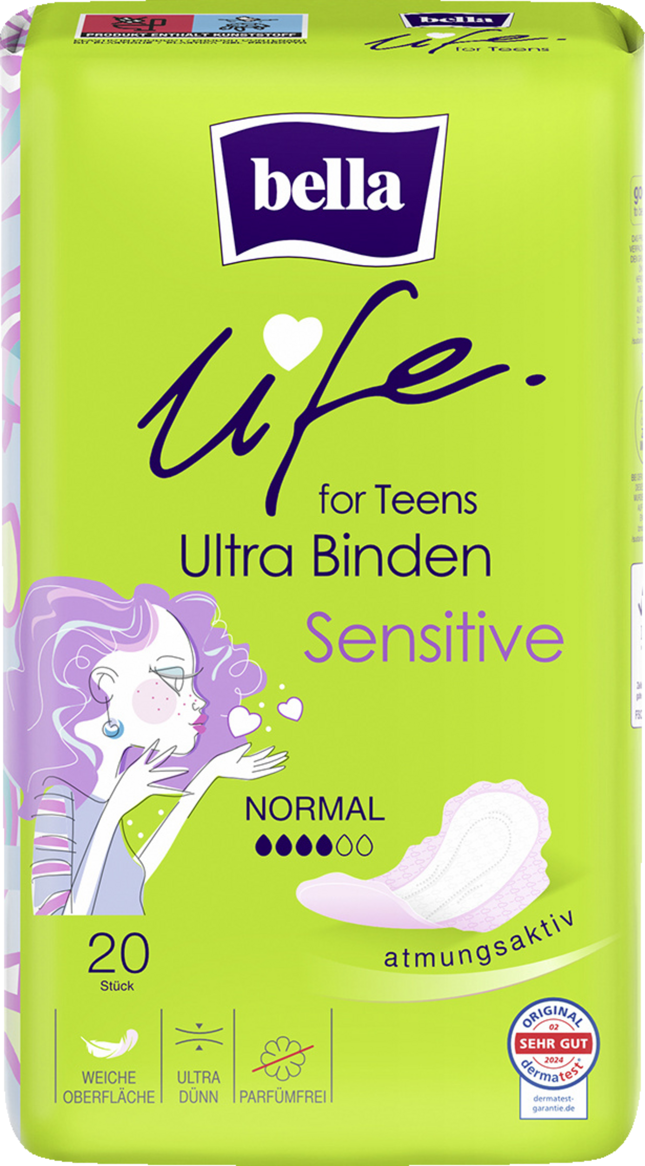 bella life for Teens Ultra Binden Sensitive Normal mit Flügeln