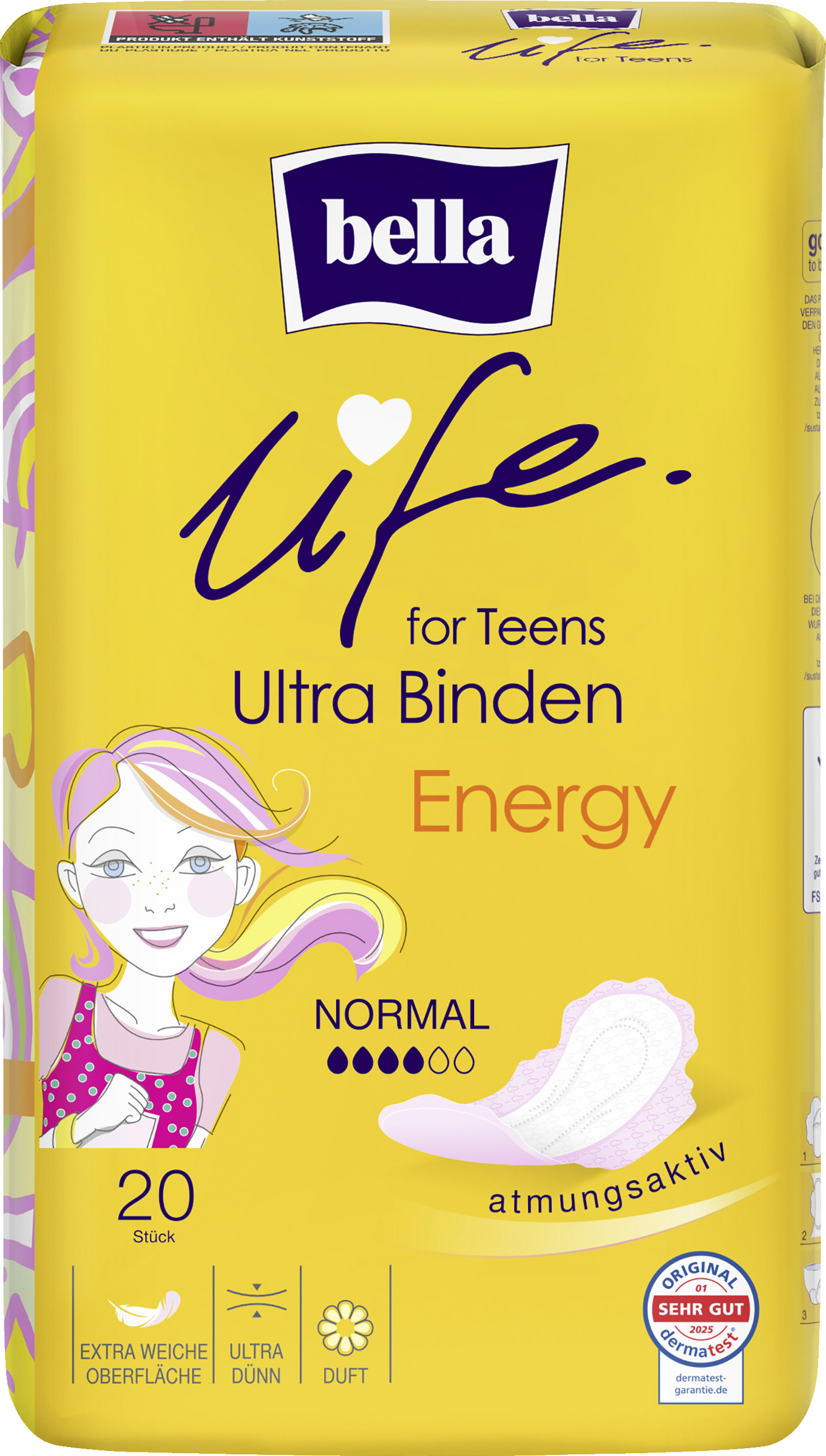 bella life for Teens Ultra Binden Energy Normal mit Flügeln