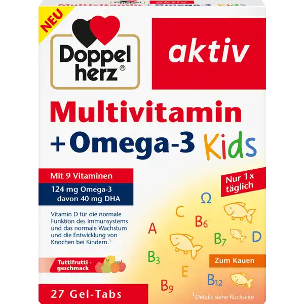 أقراص جل فيتامينات متعددة + أوميغا 3 للأطفال