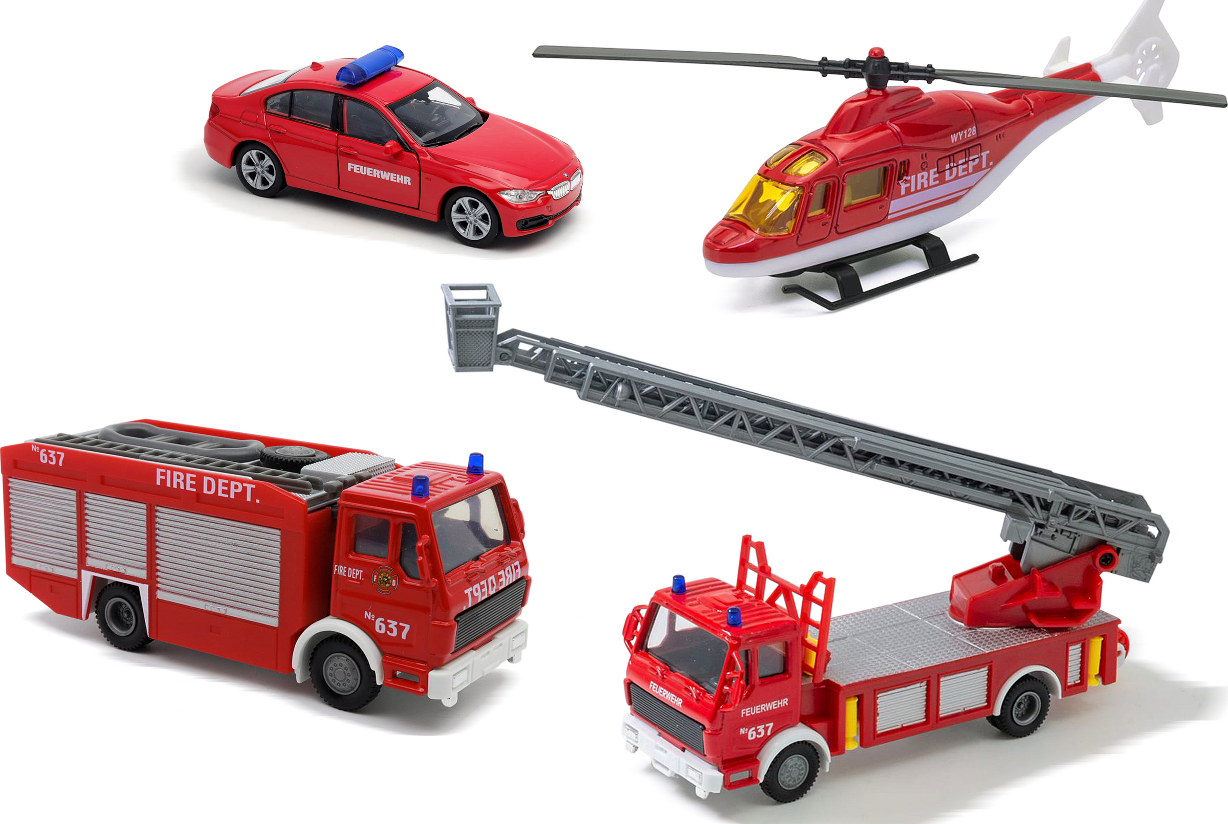 4er Autoset Feuerwehr