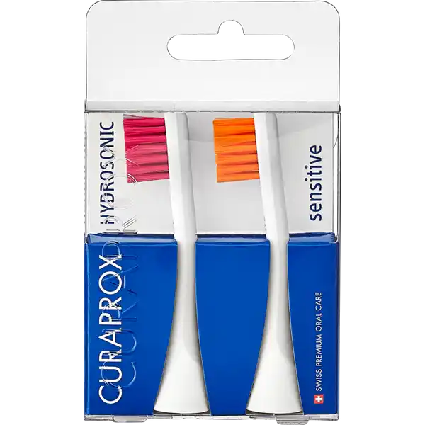 عبوة مزدوجة رؤوس فرشاة بديلة "حساسة" باللون الوردي الفاتح + البرتقالي