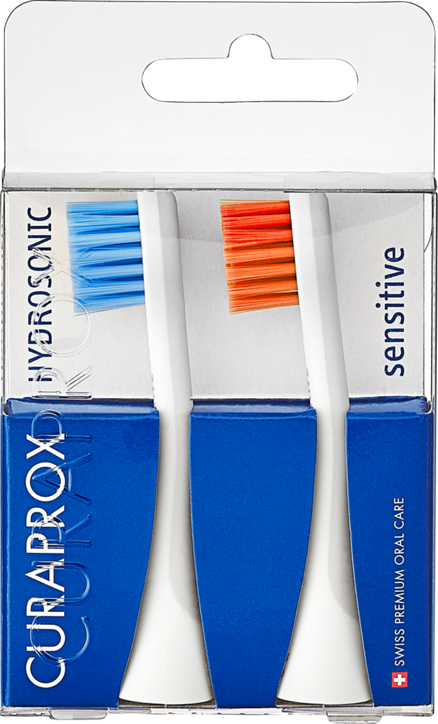 عبوة من قطعتين رؤوس فرشاة بديلة "حساسة" أزرق + برتقالي