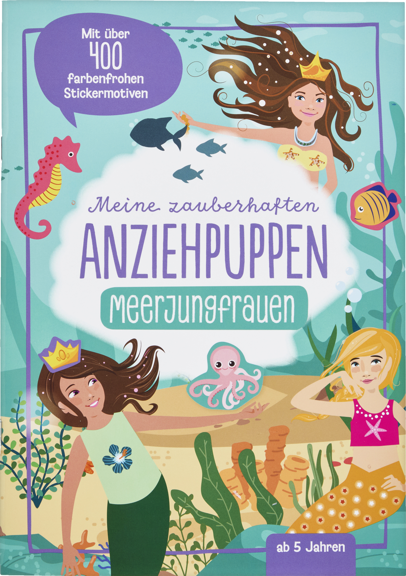 IDEENWELT Stickerbuch Anziehpuppen Meerjungfrauen