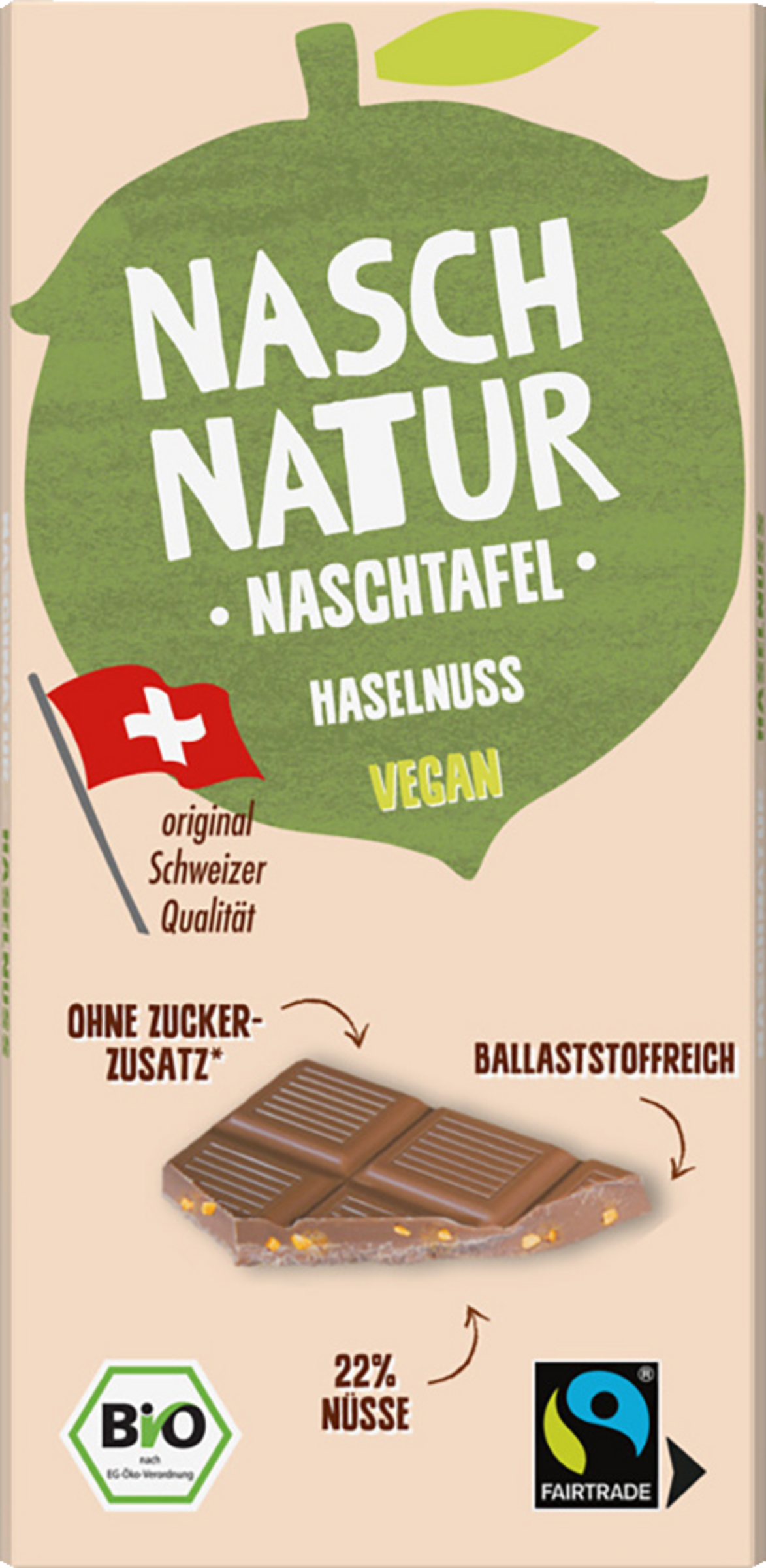 NaschNatur Bio NaschTafel Haselnuss