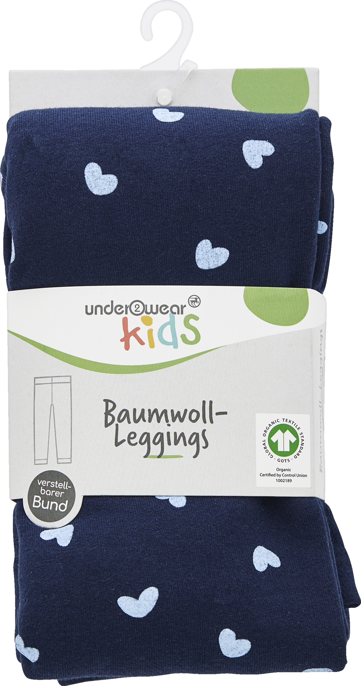 Leggings Jersey Baumwolle navy Herz Gr. 134/140