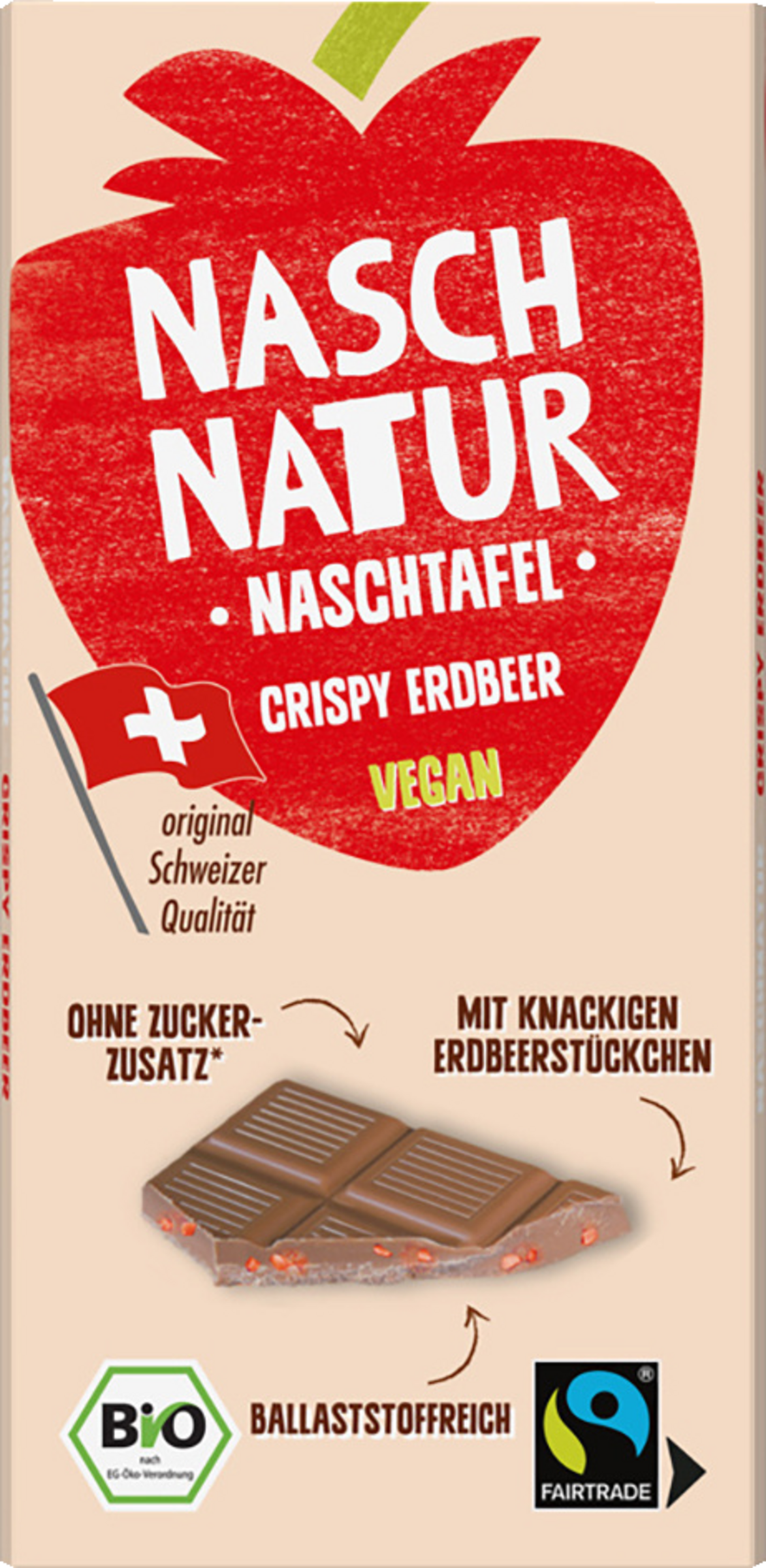NaschNatur Bio NaschTafel Crispy Erdbeer
