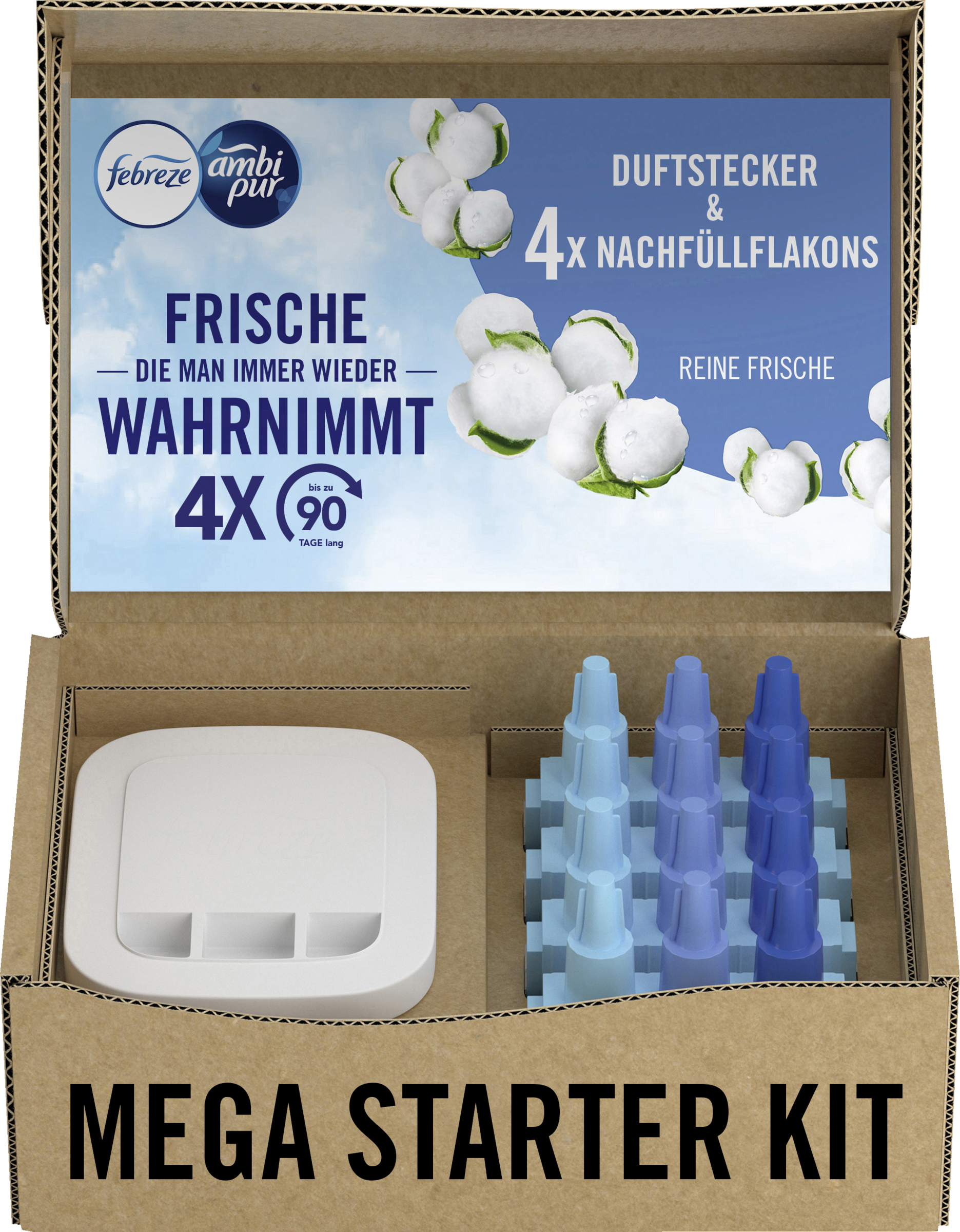 febreze 3Volution Duftstecker Reine Frische Starterkit + 4er Nachfüller