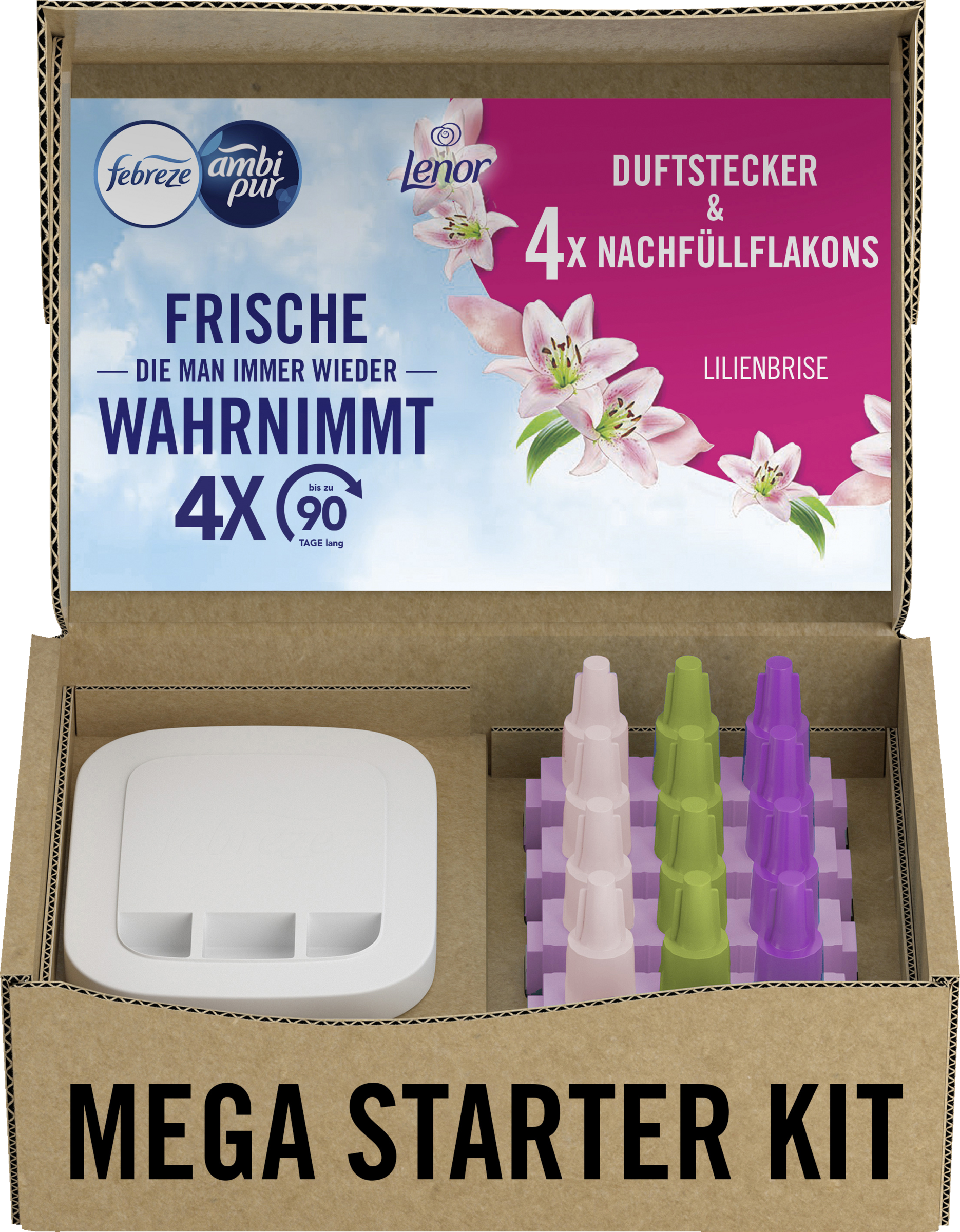 febreze 3Volution Duftstecker Lilienbrise Starterkit + 4er Nachfüller