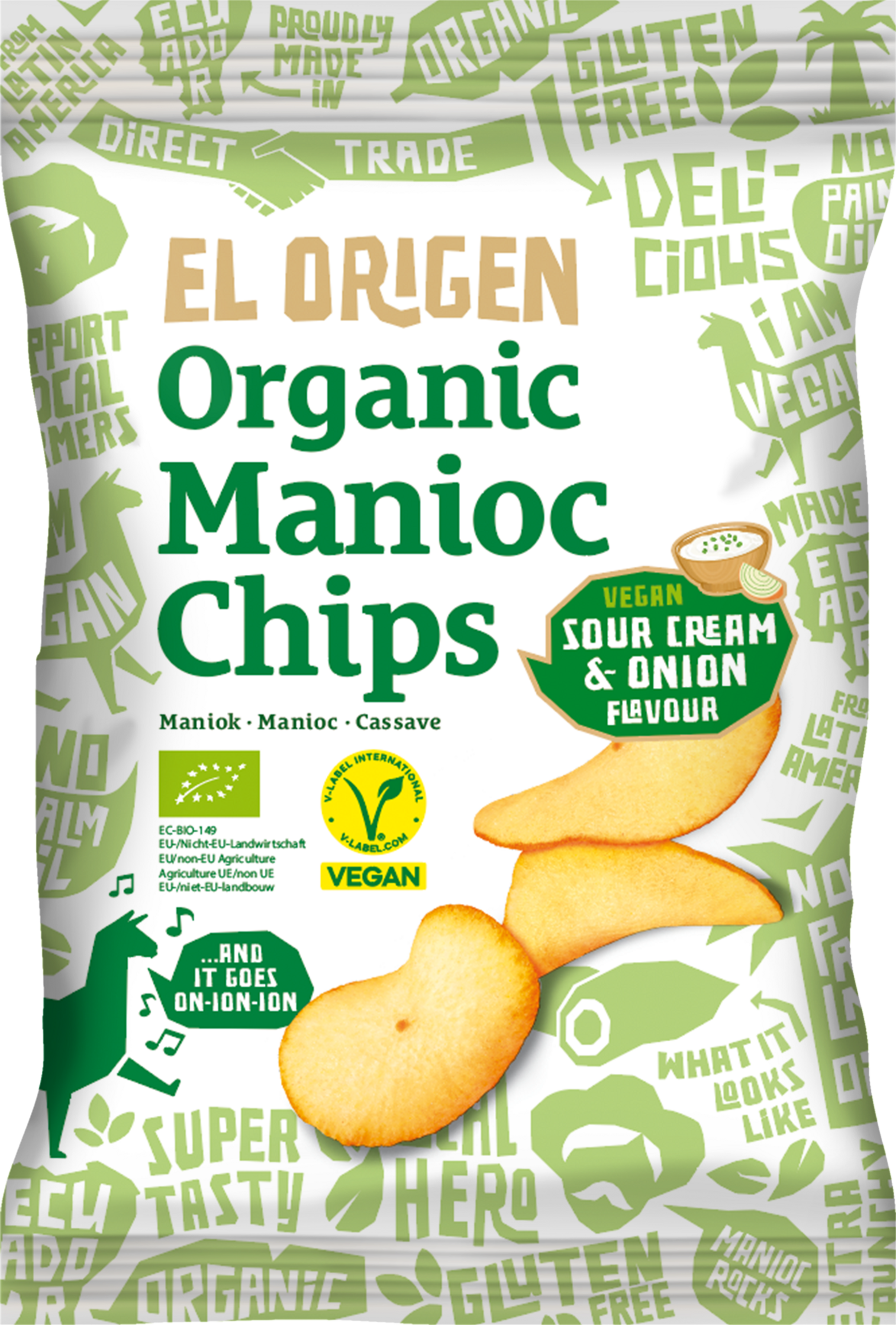 el origen Bio Maniok Chips Sour Cream & Onion