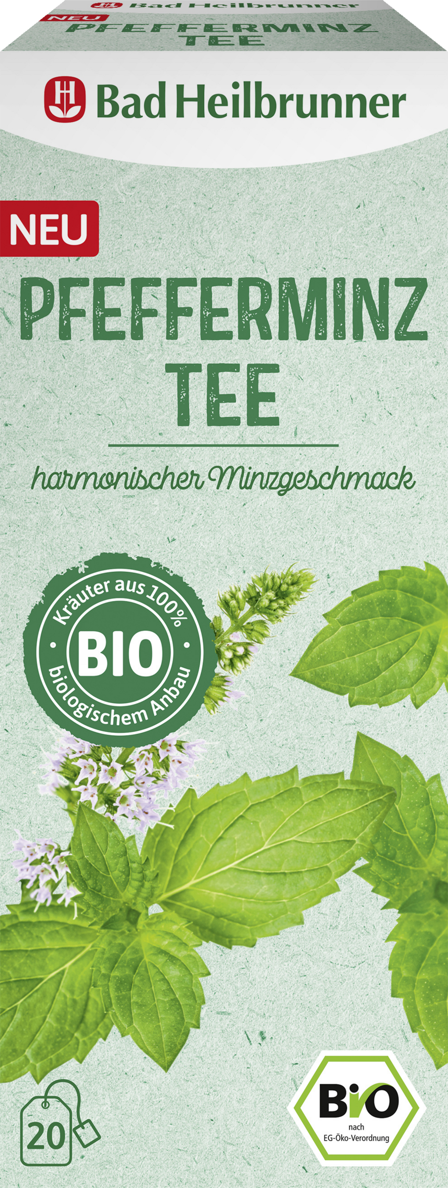 Bad Heilbrunner Bio Kräutertee Pfefferminz Tee (20 Beutel)