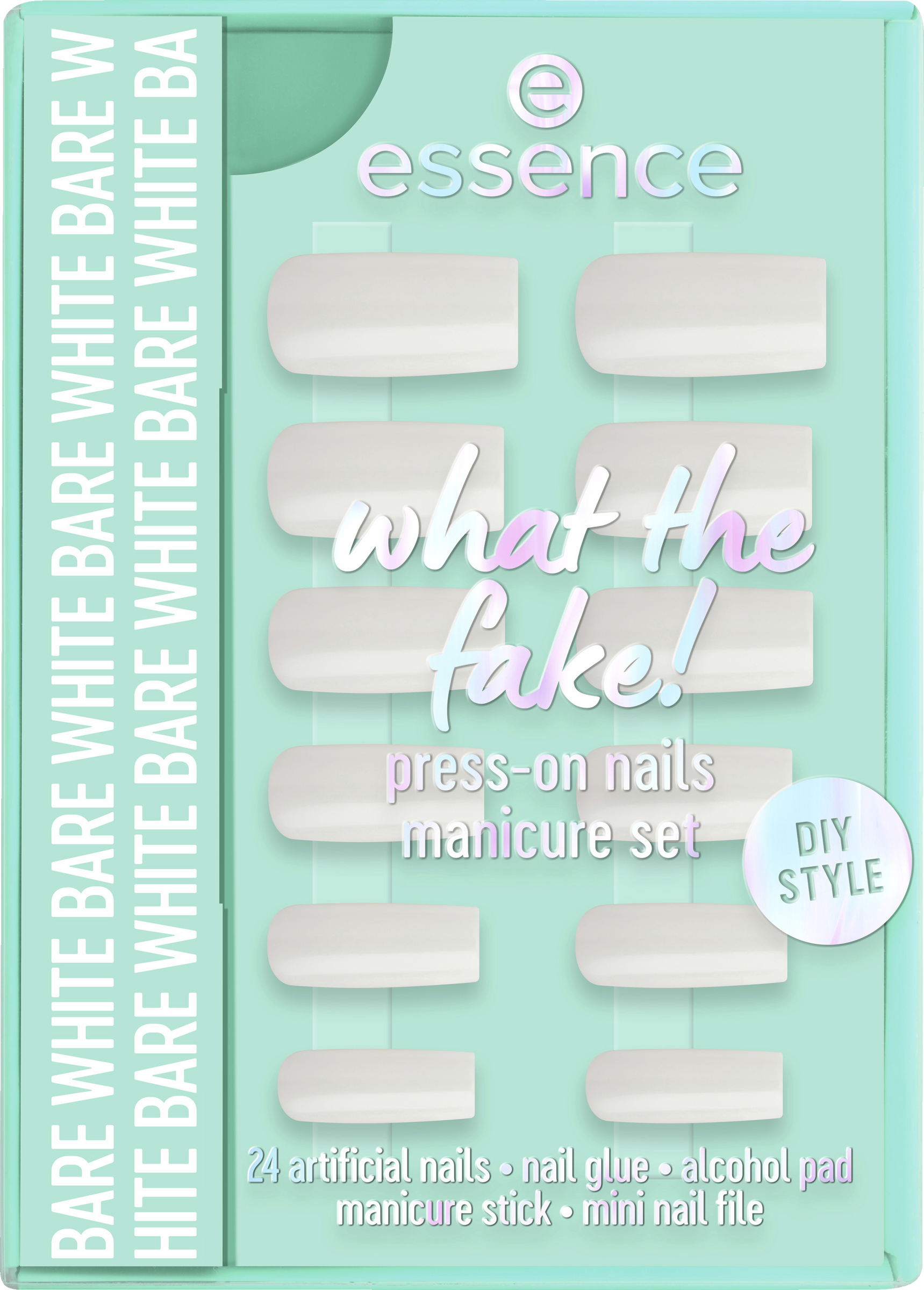 essence what the fake! PRESS-ON NAILS manicure set 04 BARE WHITE