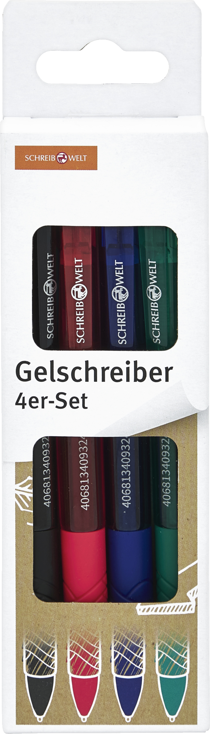 SCHREIBWELT Gelschreiber 4er-Set