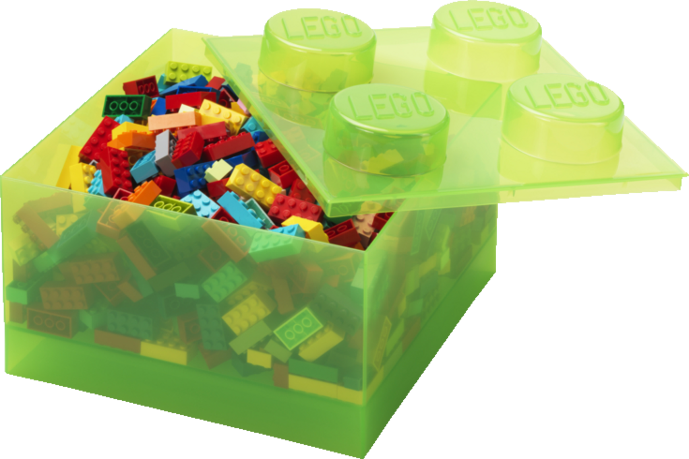 LEGO Aufbewahrungsstein 4 Noppen - Transparent Hellgrün